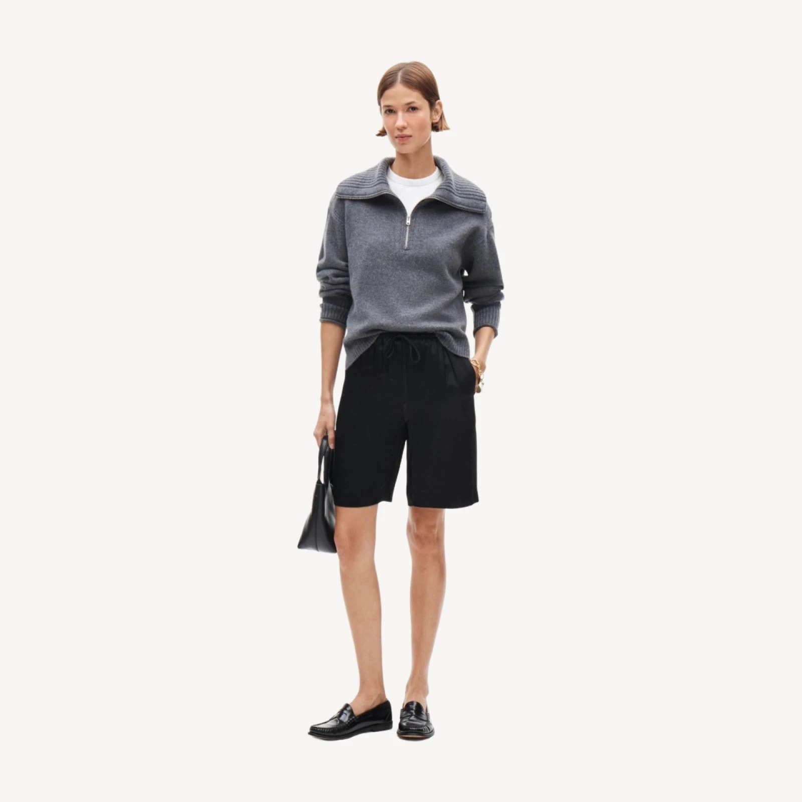 Cosmo bermuda short in viscose charmeuse