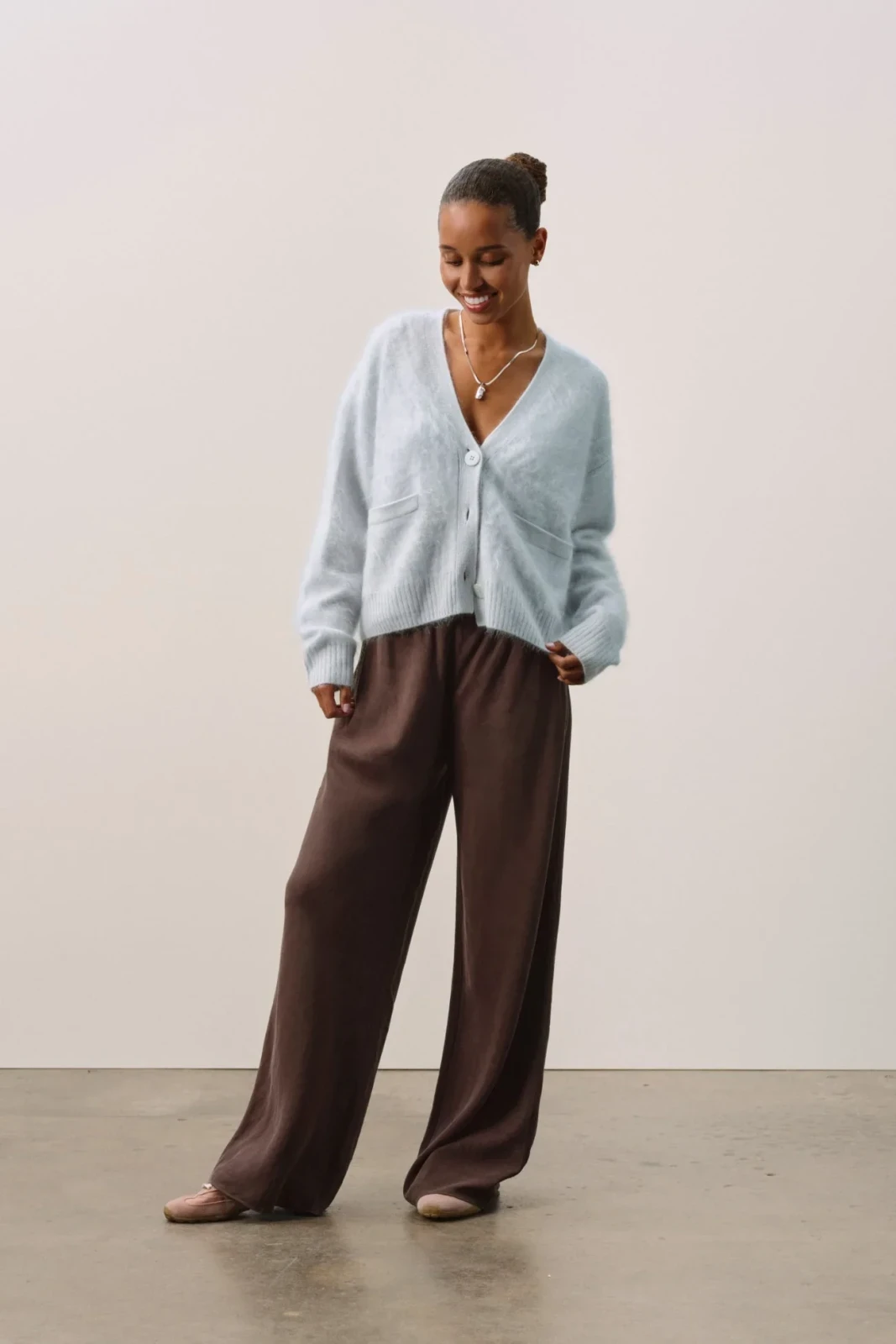 MICHAELA CASHMERE CARDIGAN - CLOUD