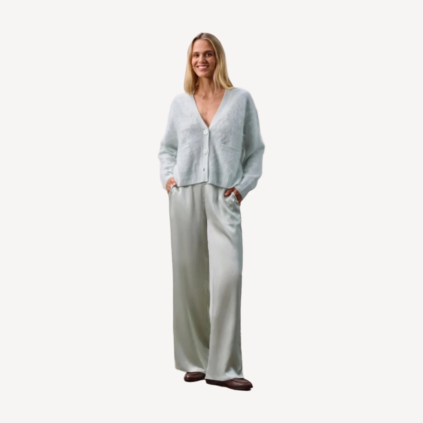 MICHAELA CASHMERE CARDIGAN - JADITE