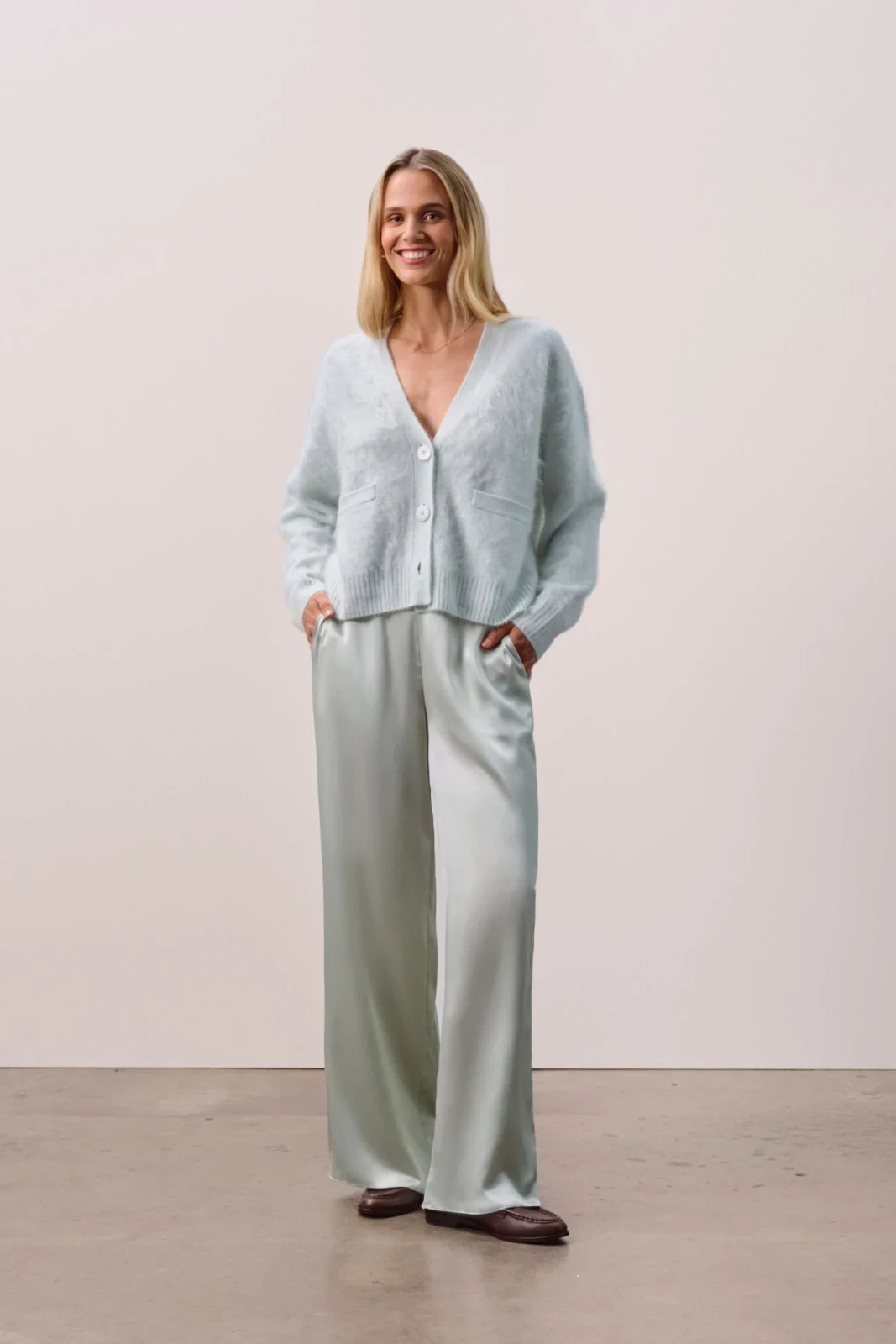 MICHAELA CASHMERE CARDIGAN - JADITE
