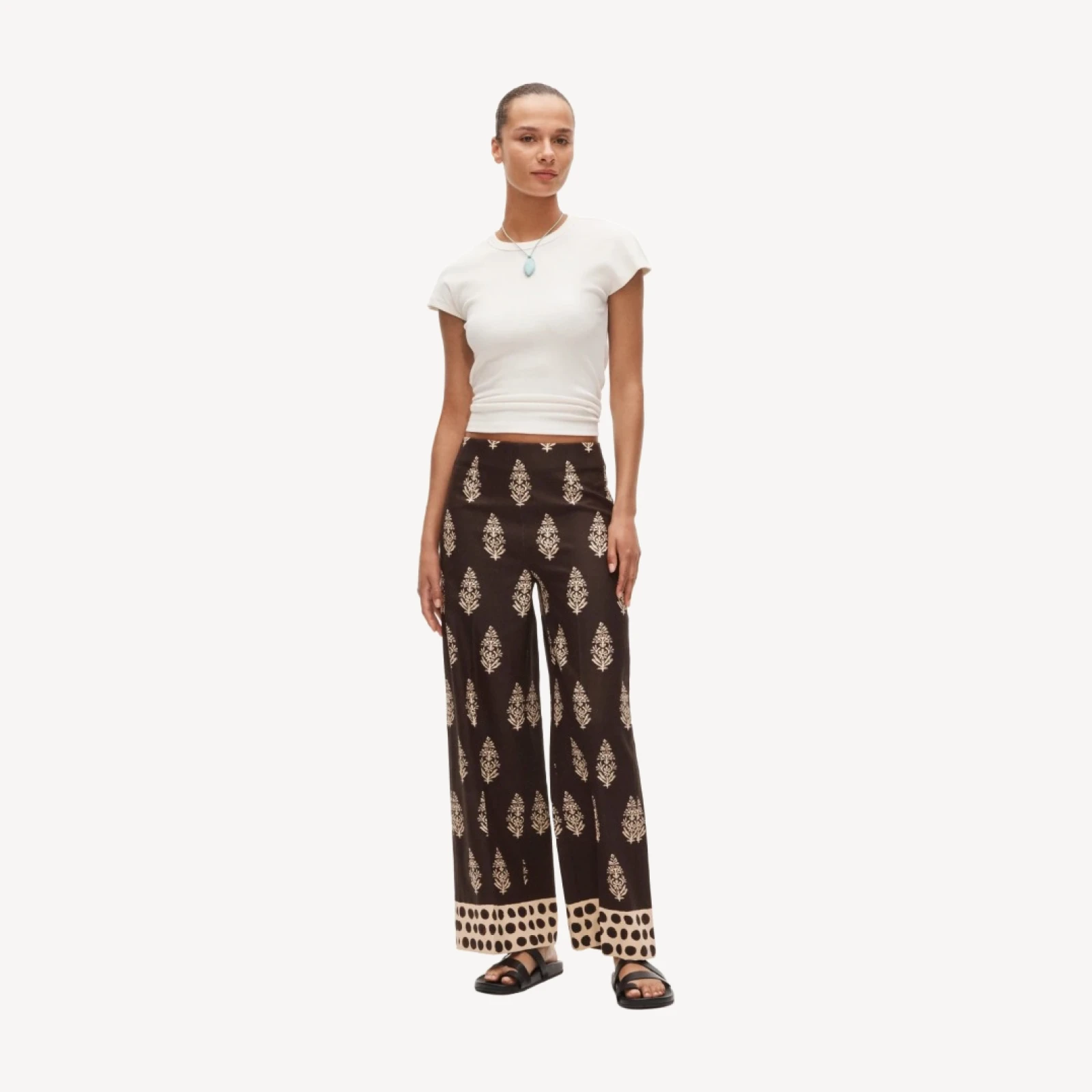 Rori pant in cocoa block print