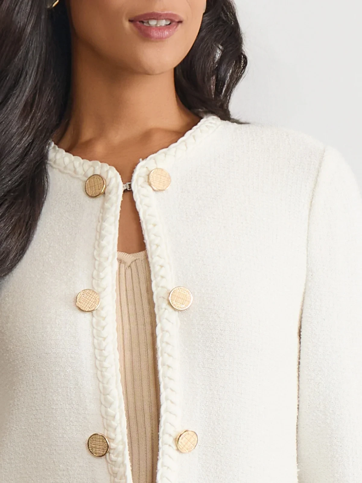 Relaxed Lightweight Soft Tweed Knit Jacket, photo 16