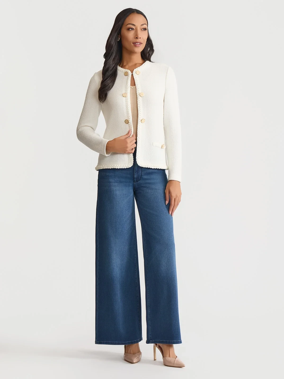 Relaxed Lightweight Soft Tweed Knit Jacket, photo 18