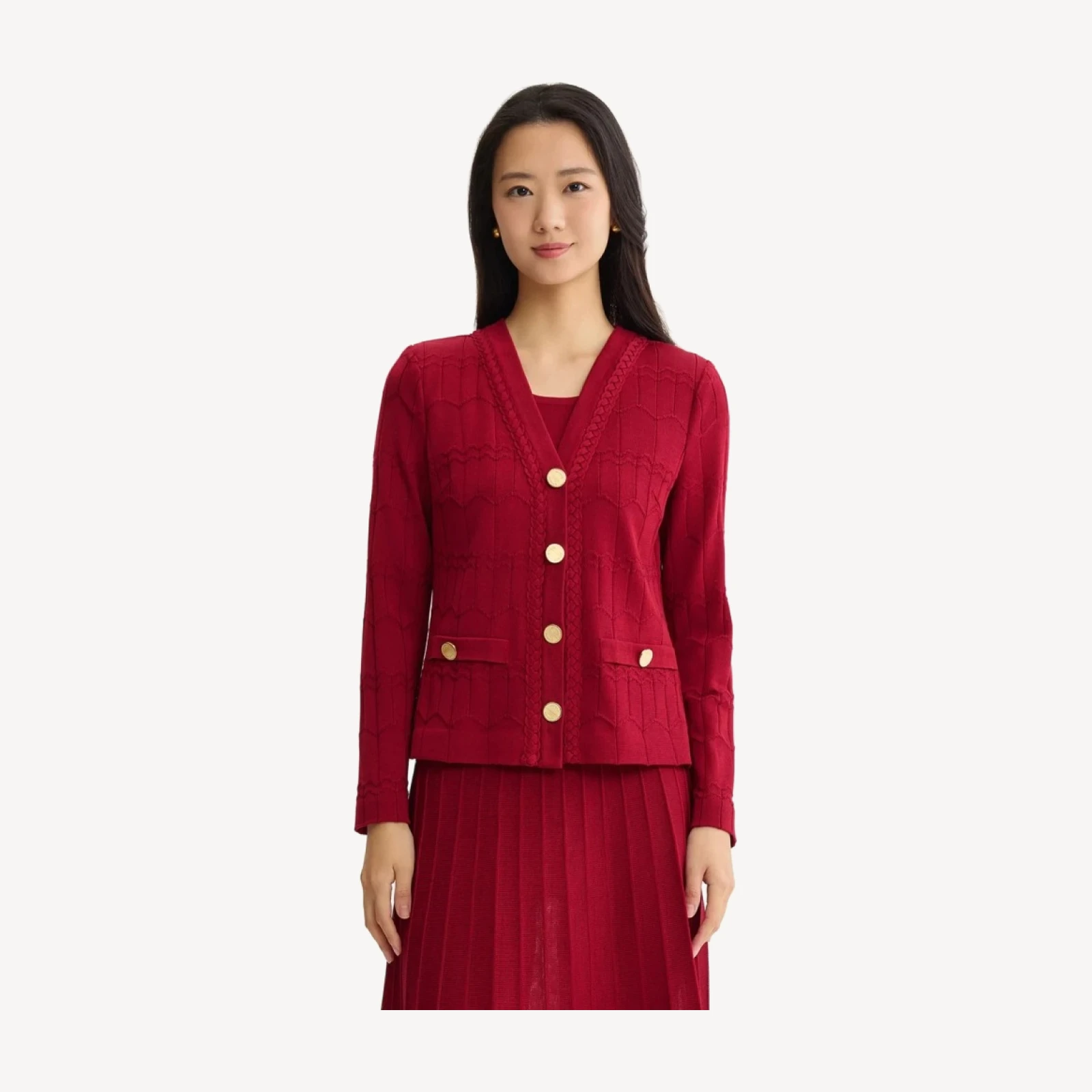 Heritage Braided Trim Knit Cardigan