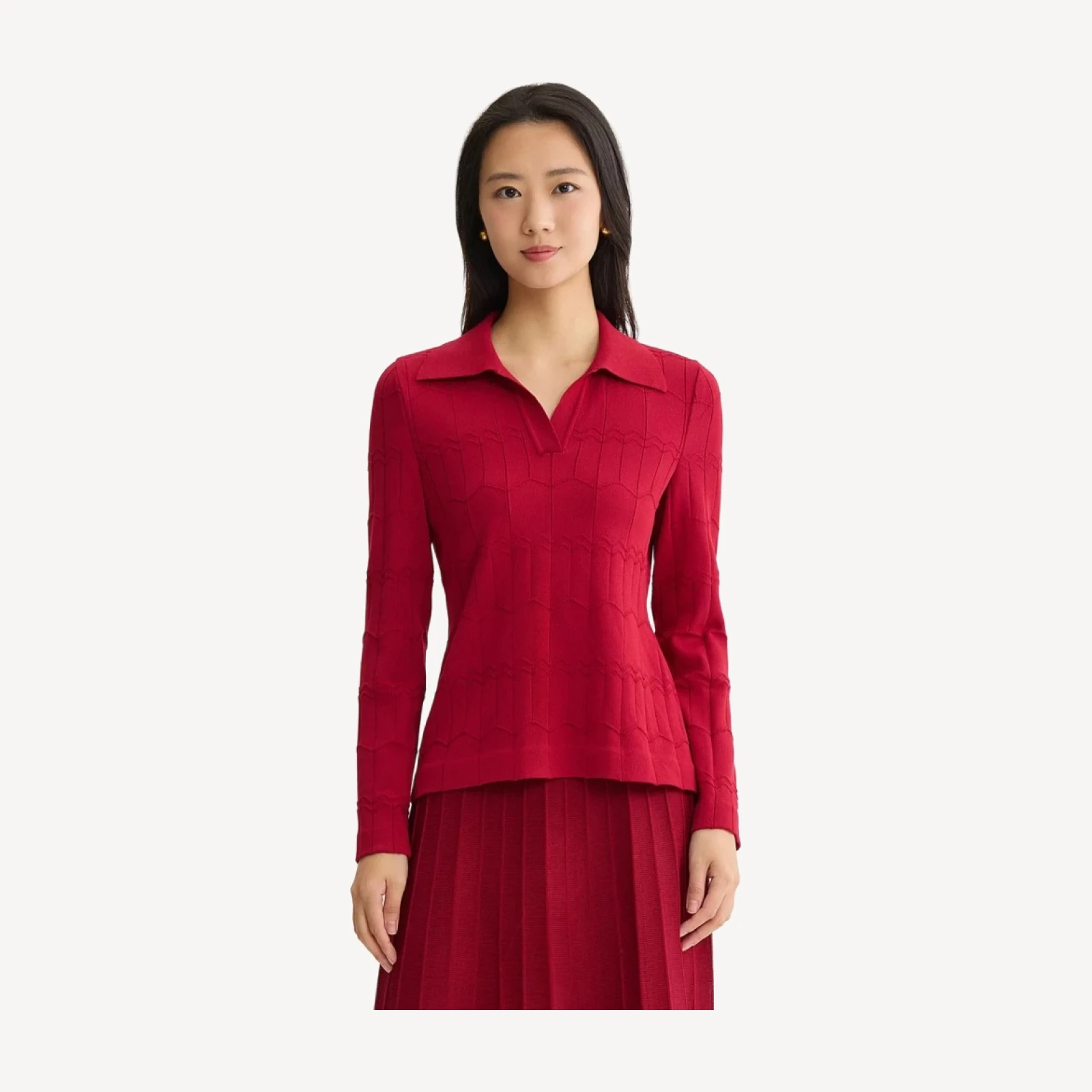 Geometric Soft Knit Top