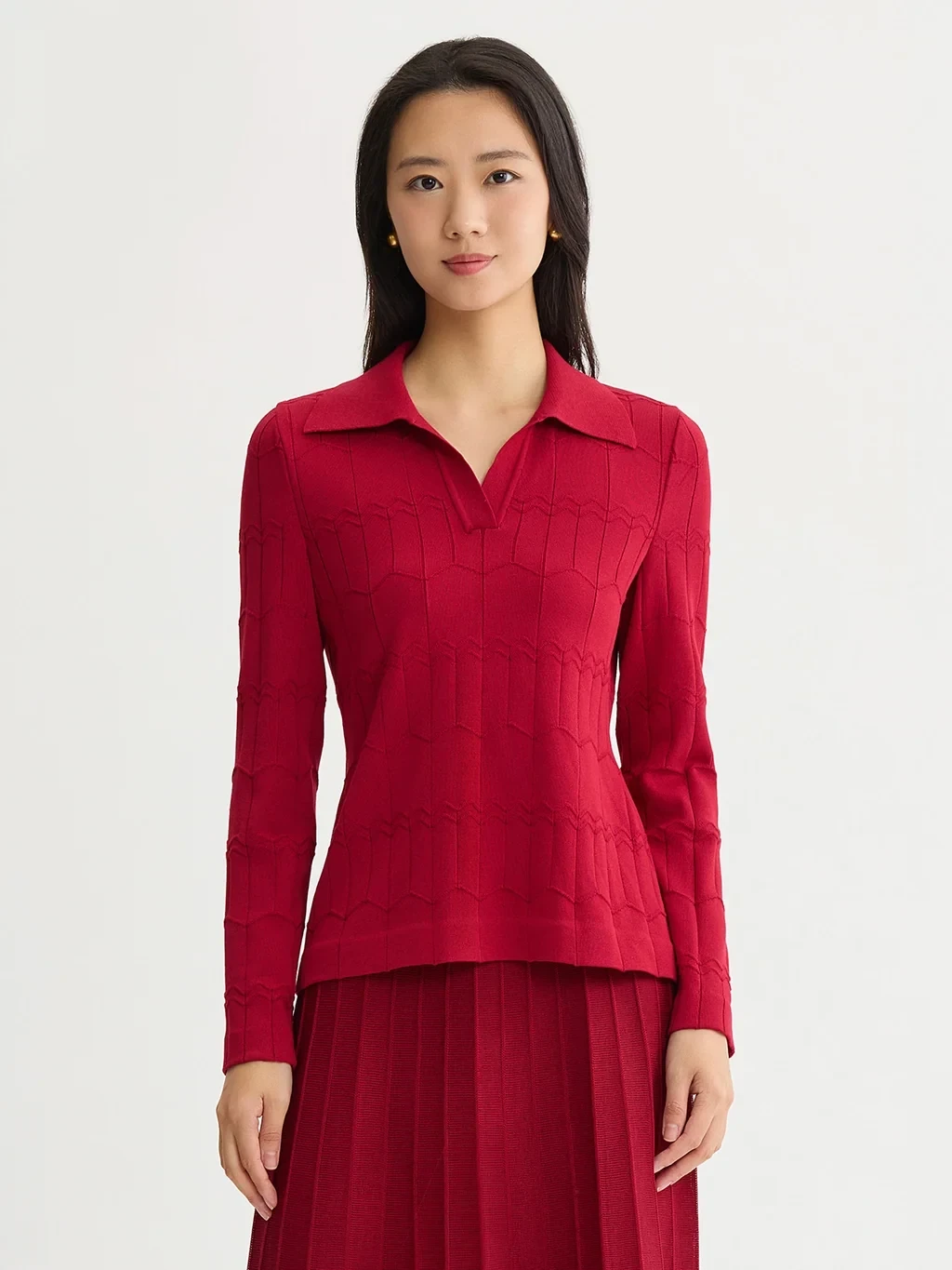 Geometric Soft Knit Top