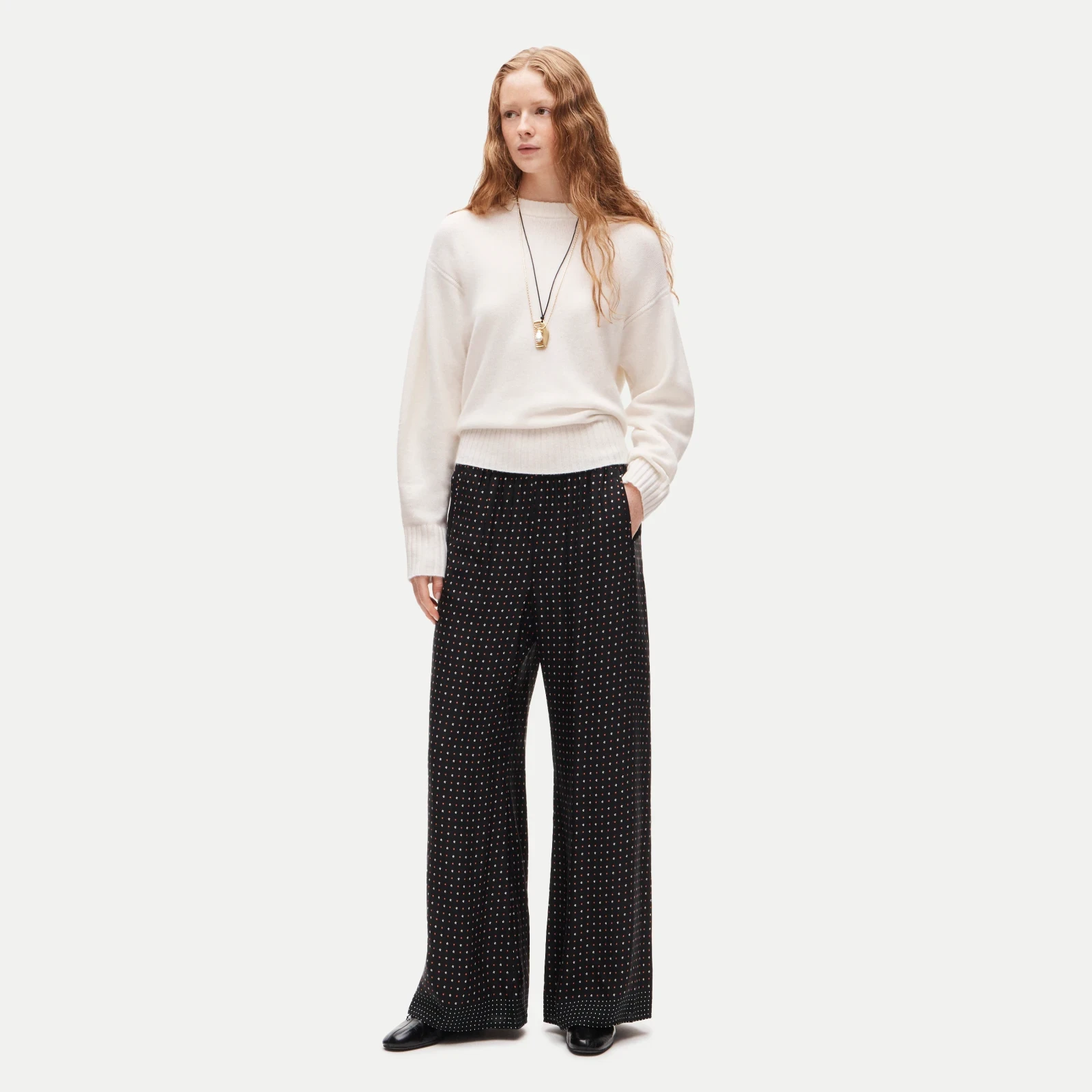 Cosmo pant in daisy-print viscose twill