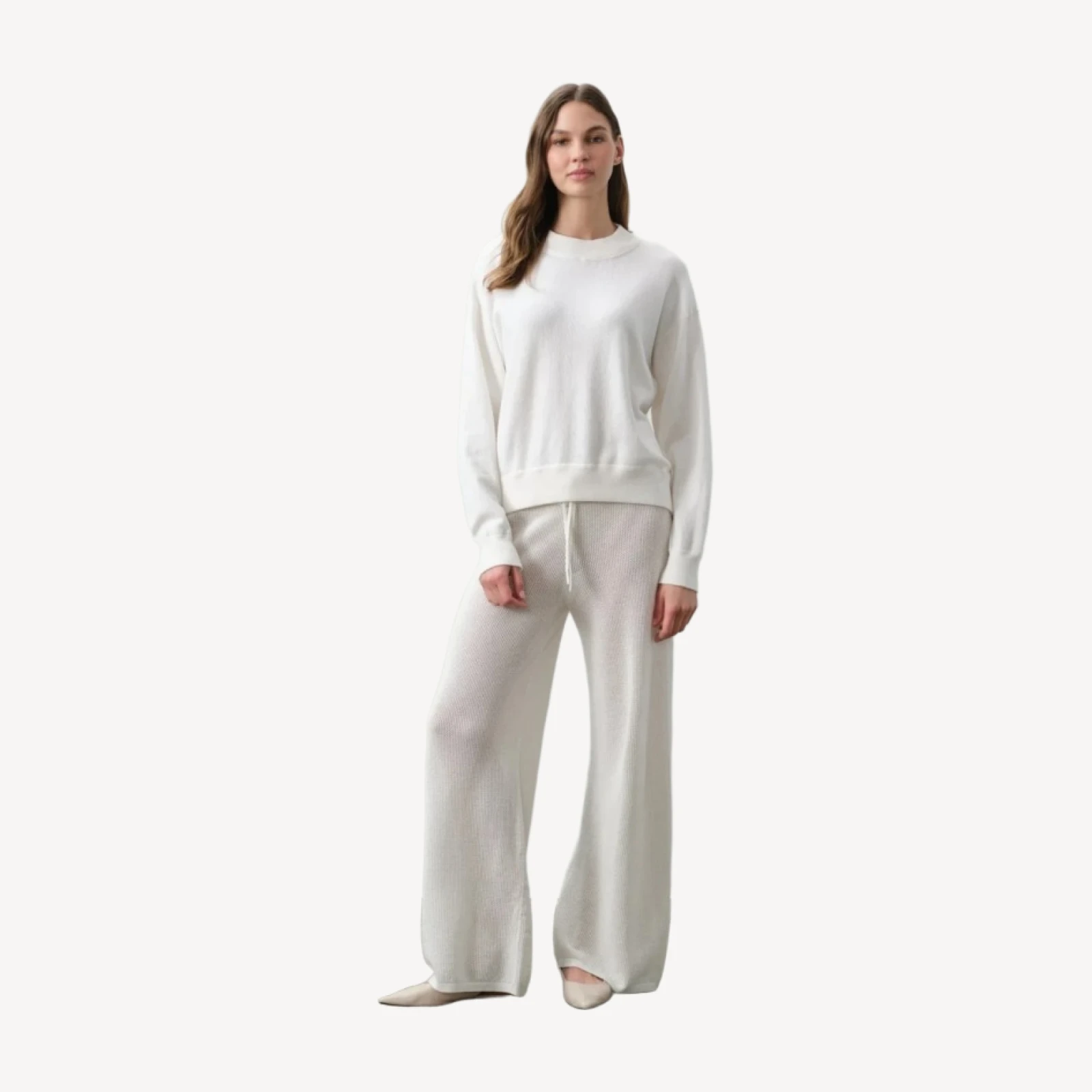 BIANKA COTTON CASHMERE PULLOVER - ECRU