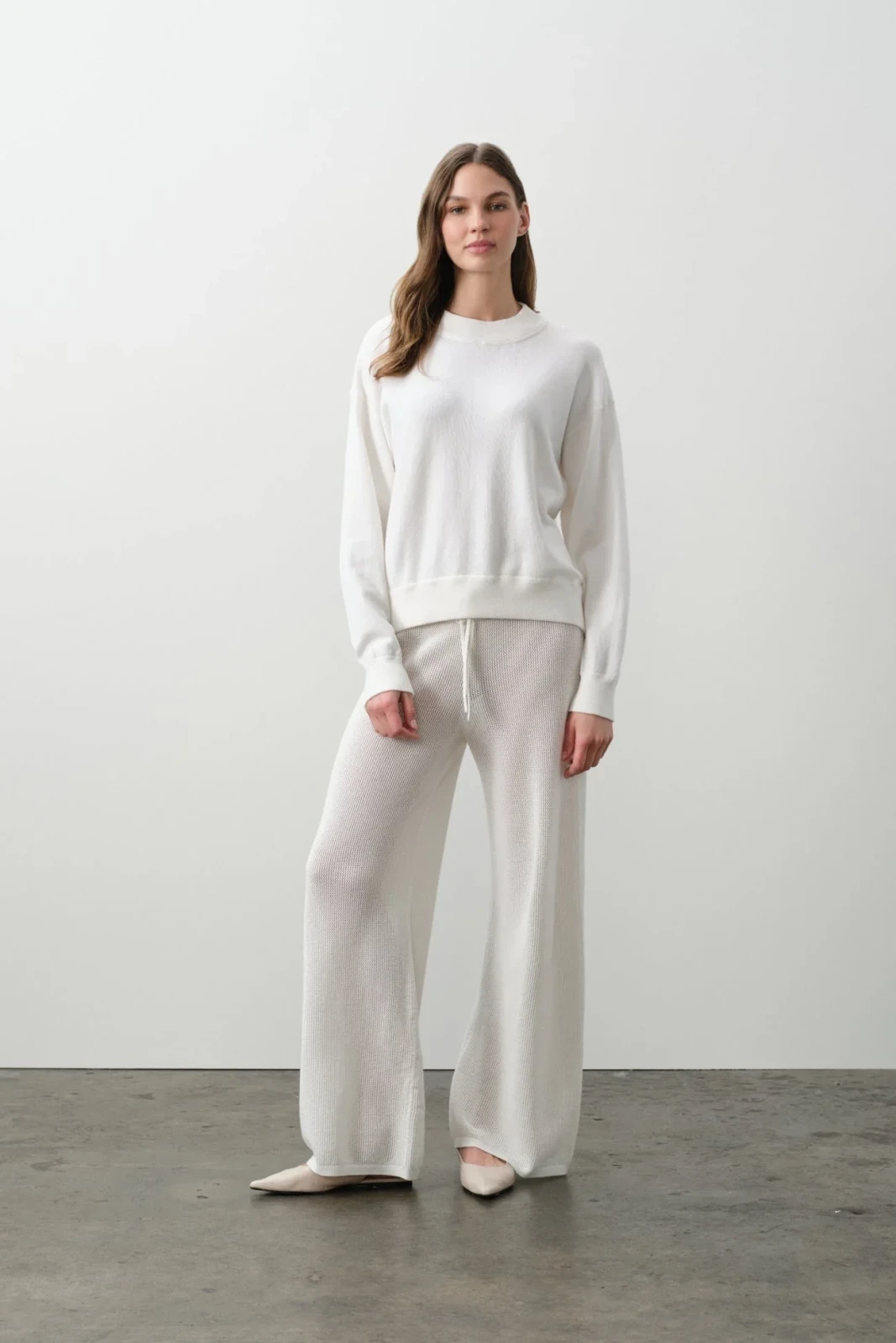 BIANKA COTTON CASHMERE PULLOVER - ECRU