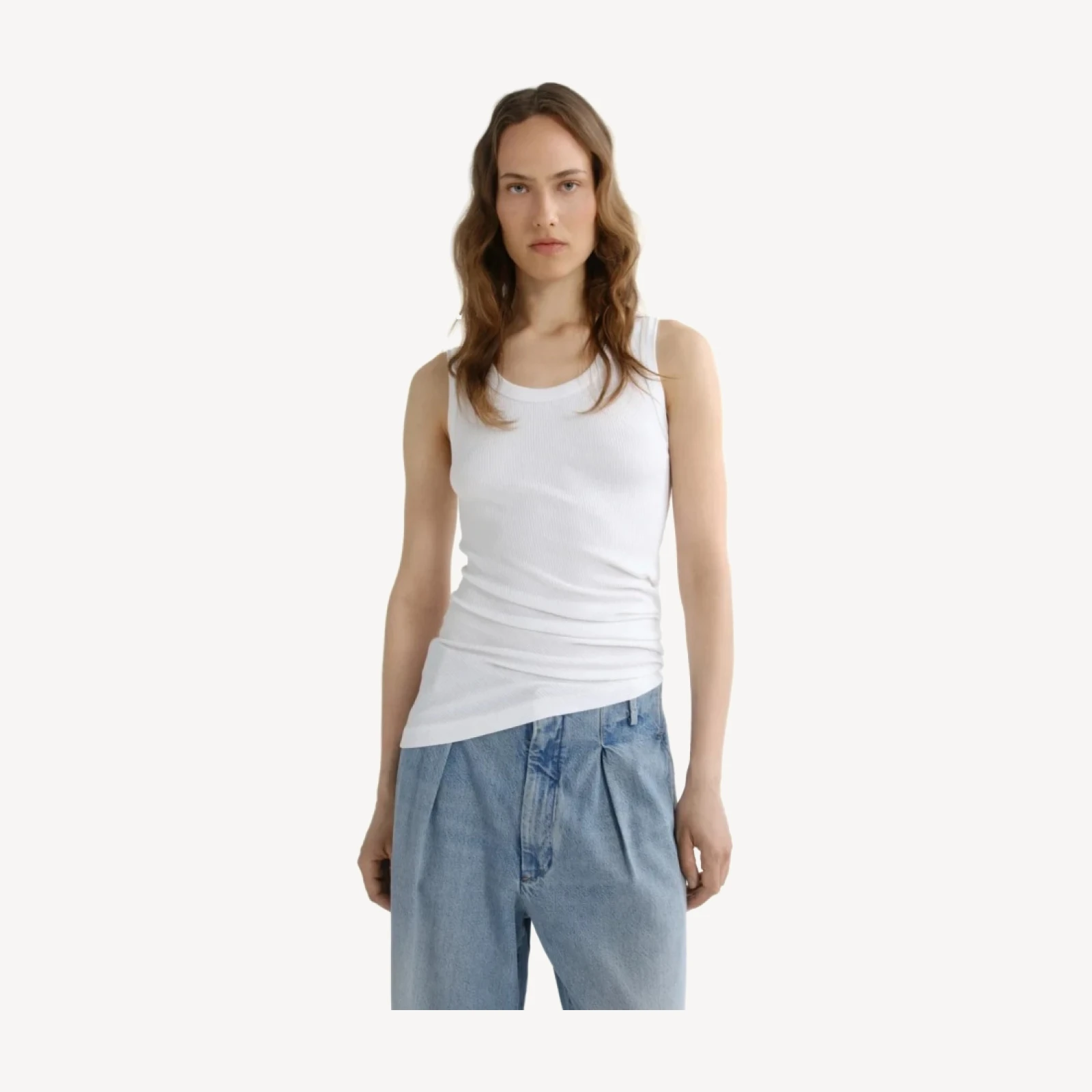 Twisted Poppy Tank in White