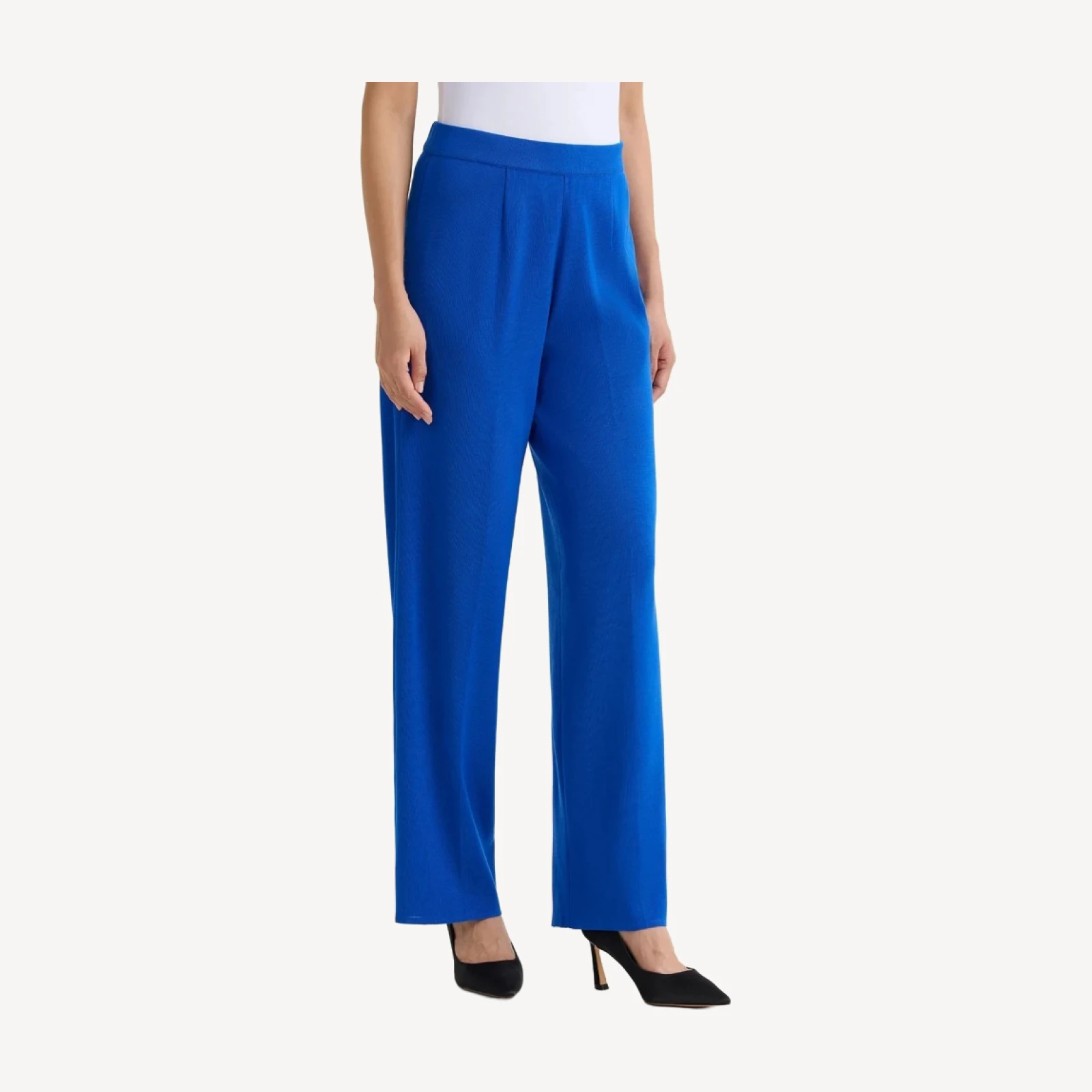 Nancy Wide Leg Mylana Knit Pant, Aegean Blue