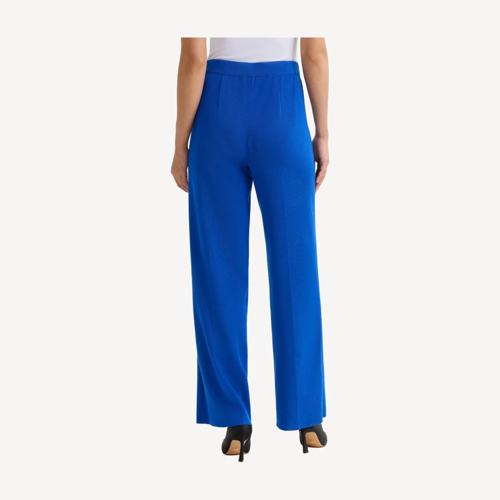 Nancy Wide Leg Mylana Knit Pant, Aegean Blue