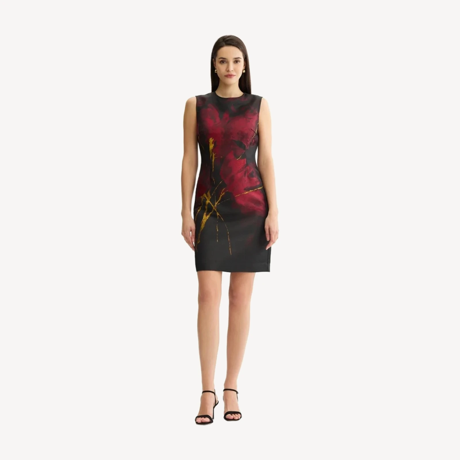 Floral Lurex Woven Jacquard Sheath Dress