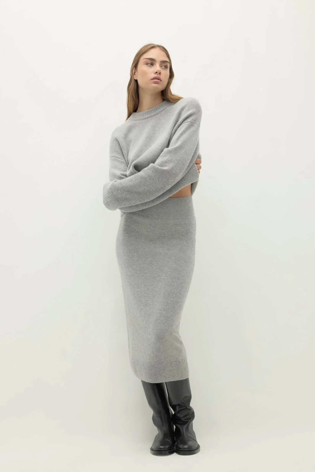 GONNA MIDI GINA - SHADOW HEATHER