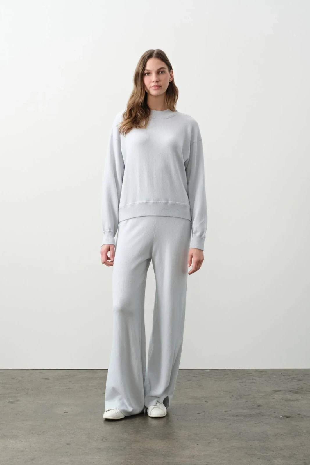 BIANKA COTTON CASHMERE PULLOVER - CLOUD