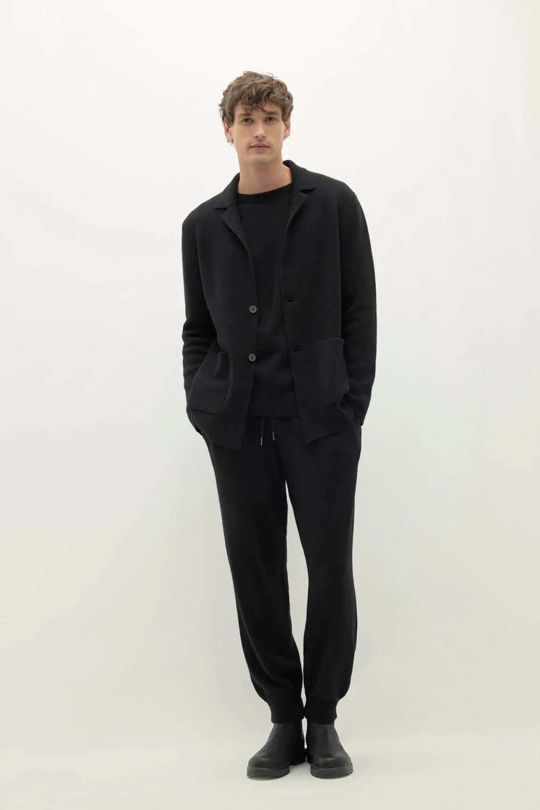 SALVATORE CASHMERE BLAZER - BLACK
