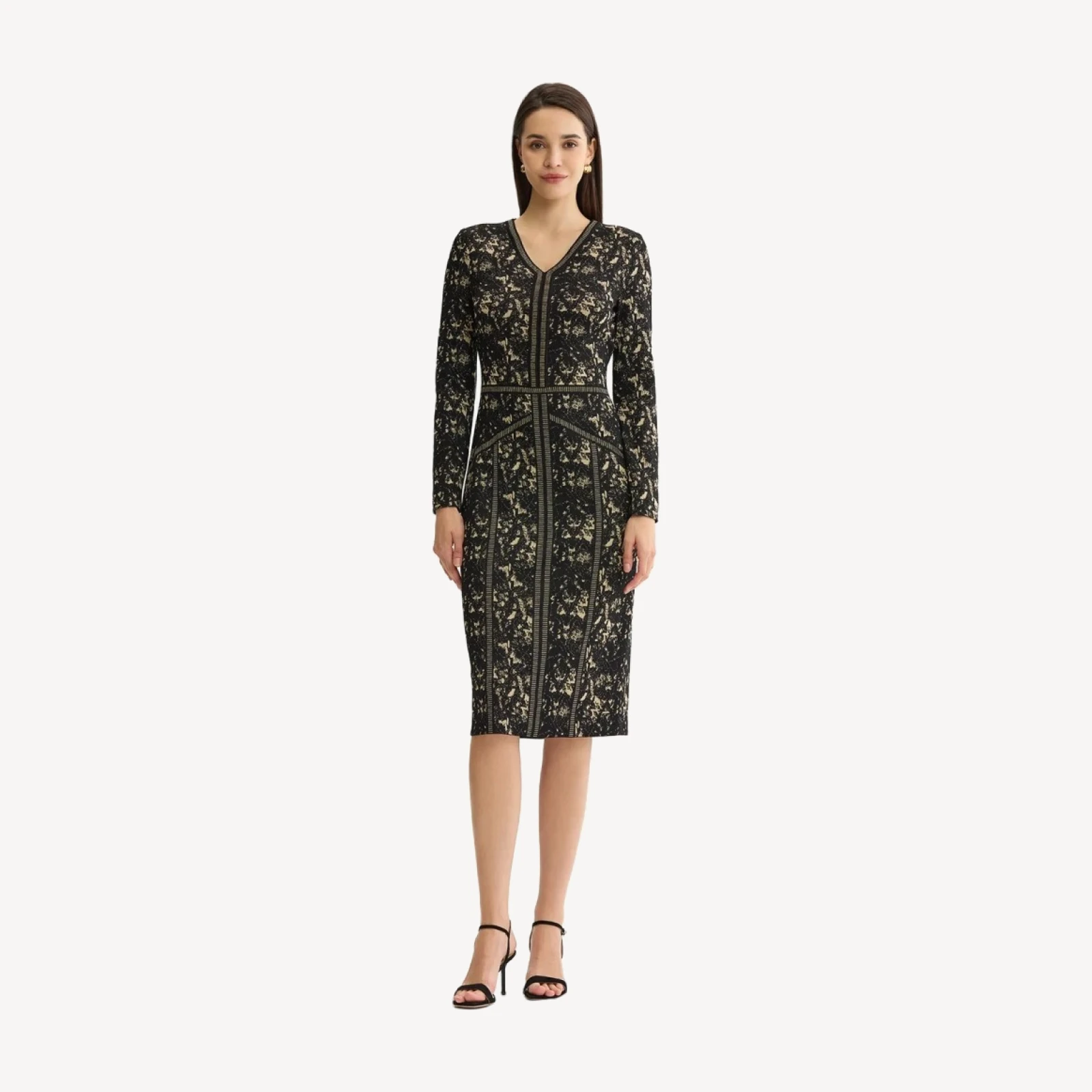 Lurex Abstract Soft Knit Sheath Dress