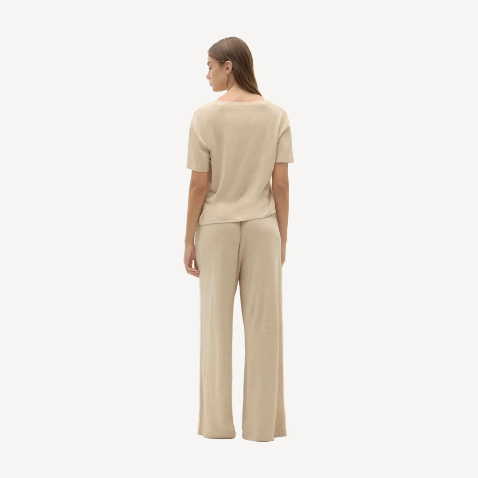 TAWNIE LINEN V-NECK TEE - FLAX