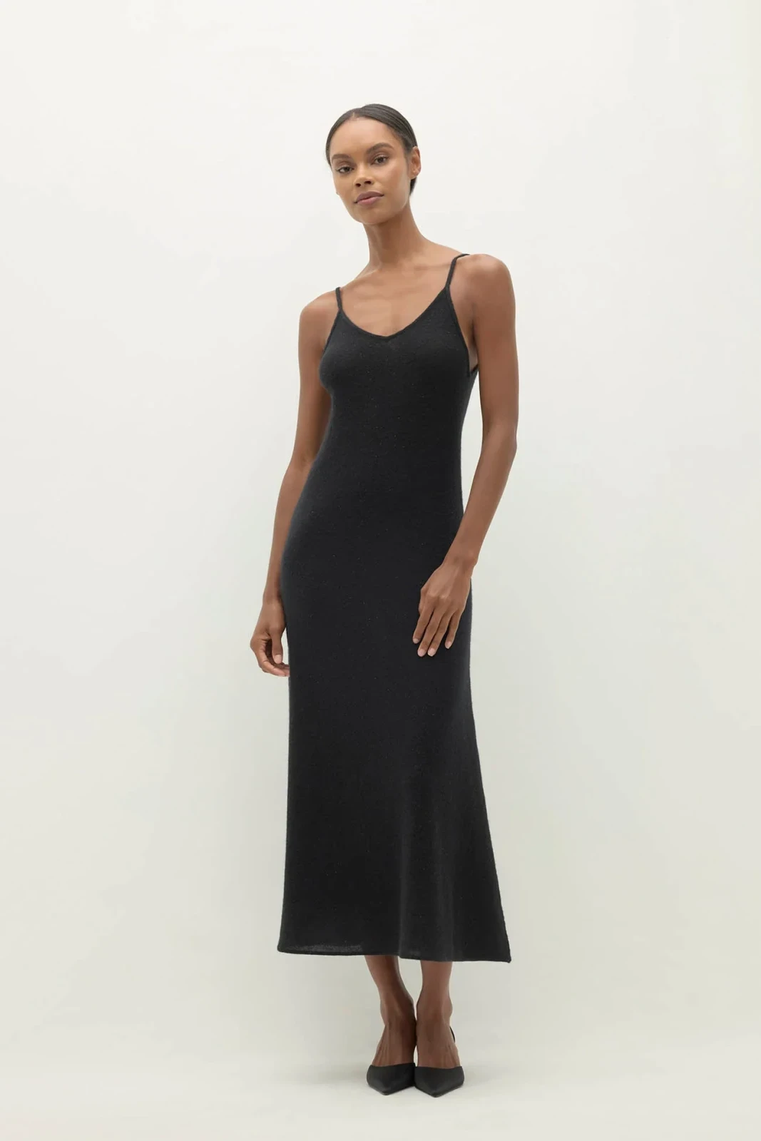 GUILIA SEQUIN SLIP DRESS - BLACK