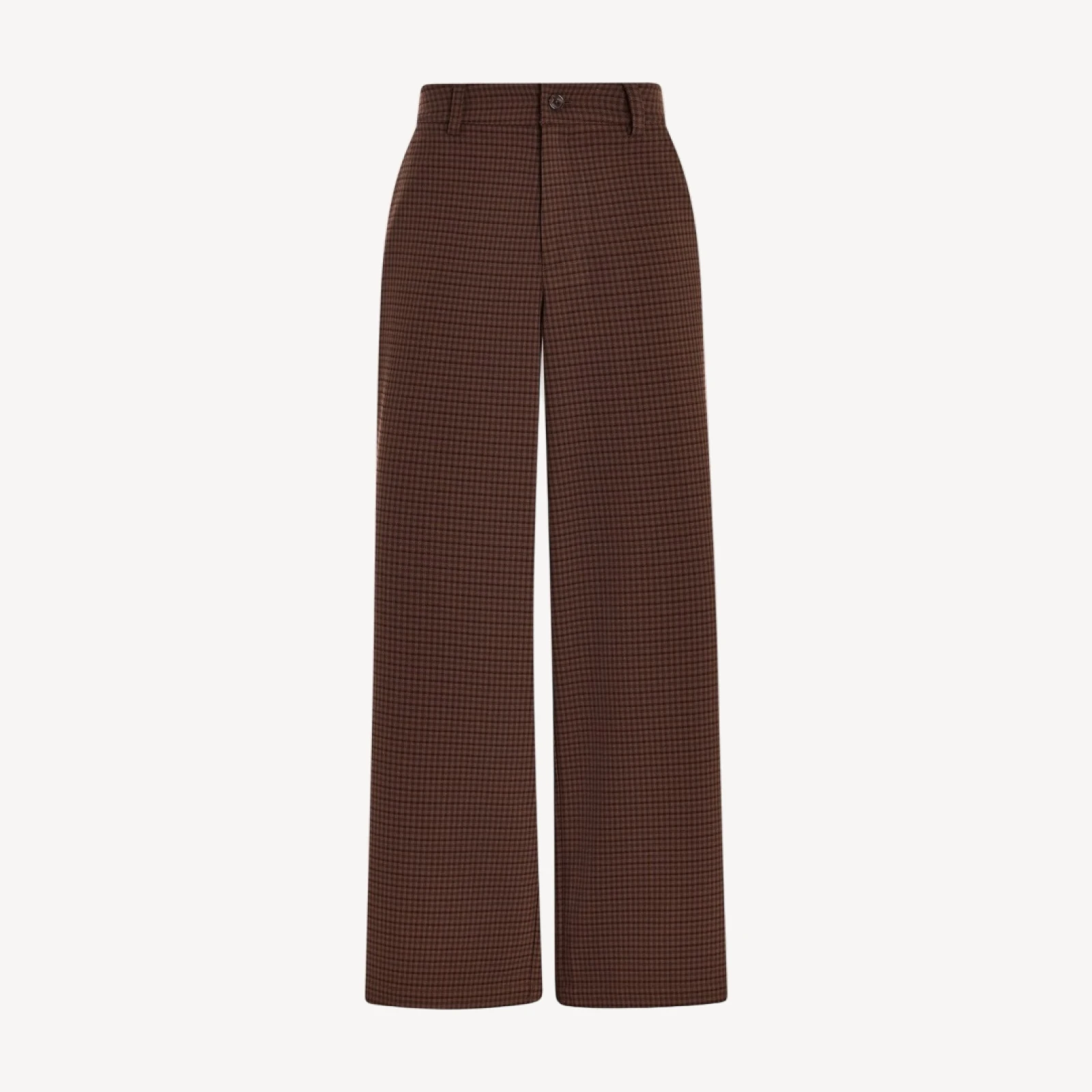 Check Twill Flannel Wide Leg Trouser