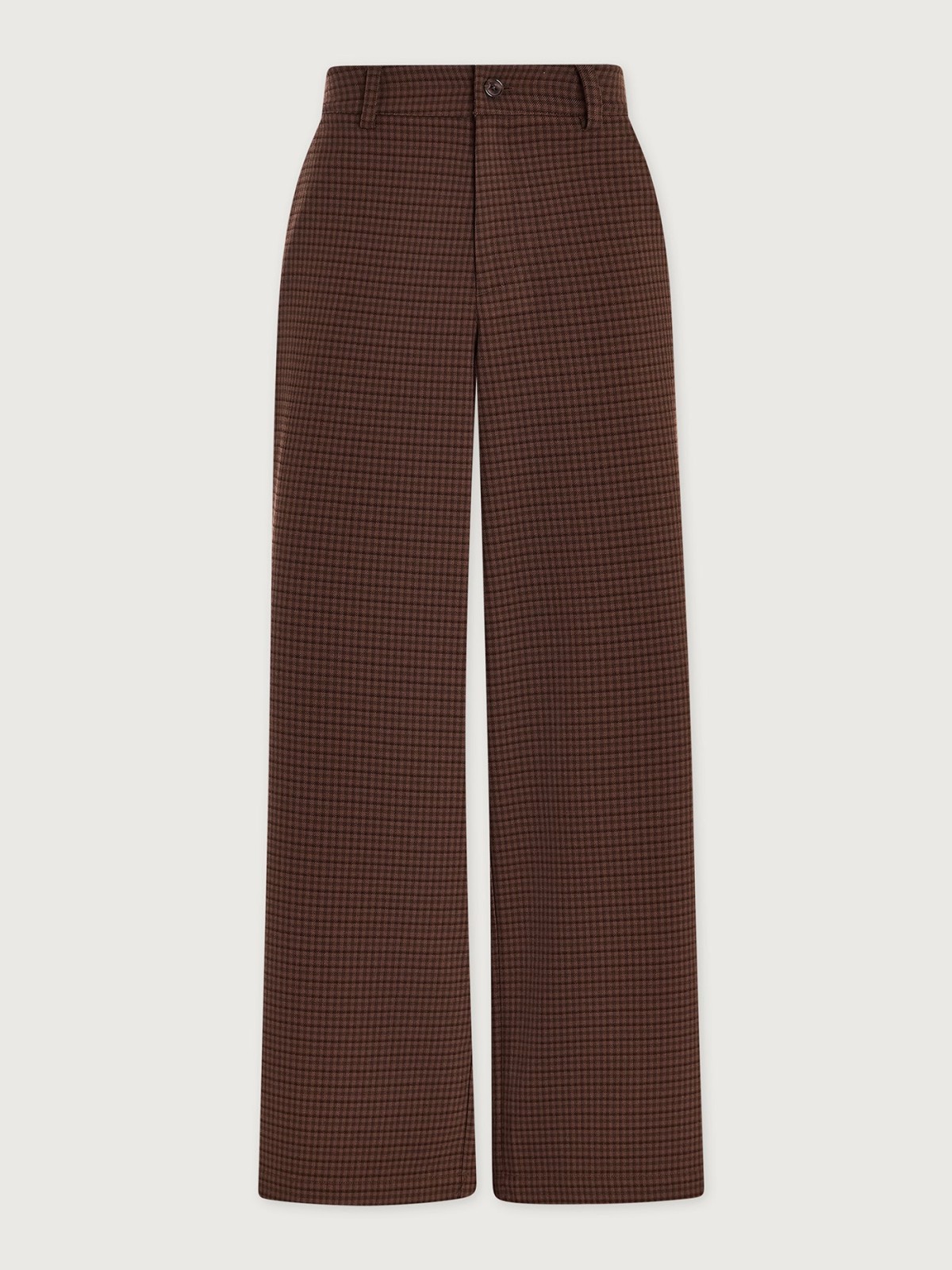 Check Twill Flannel Wide Leg Trouser