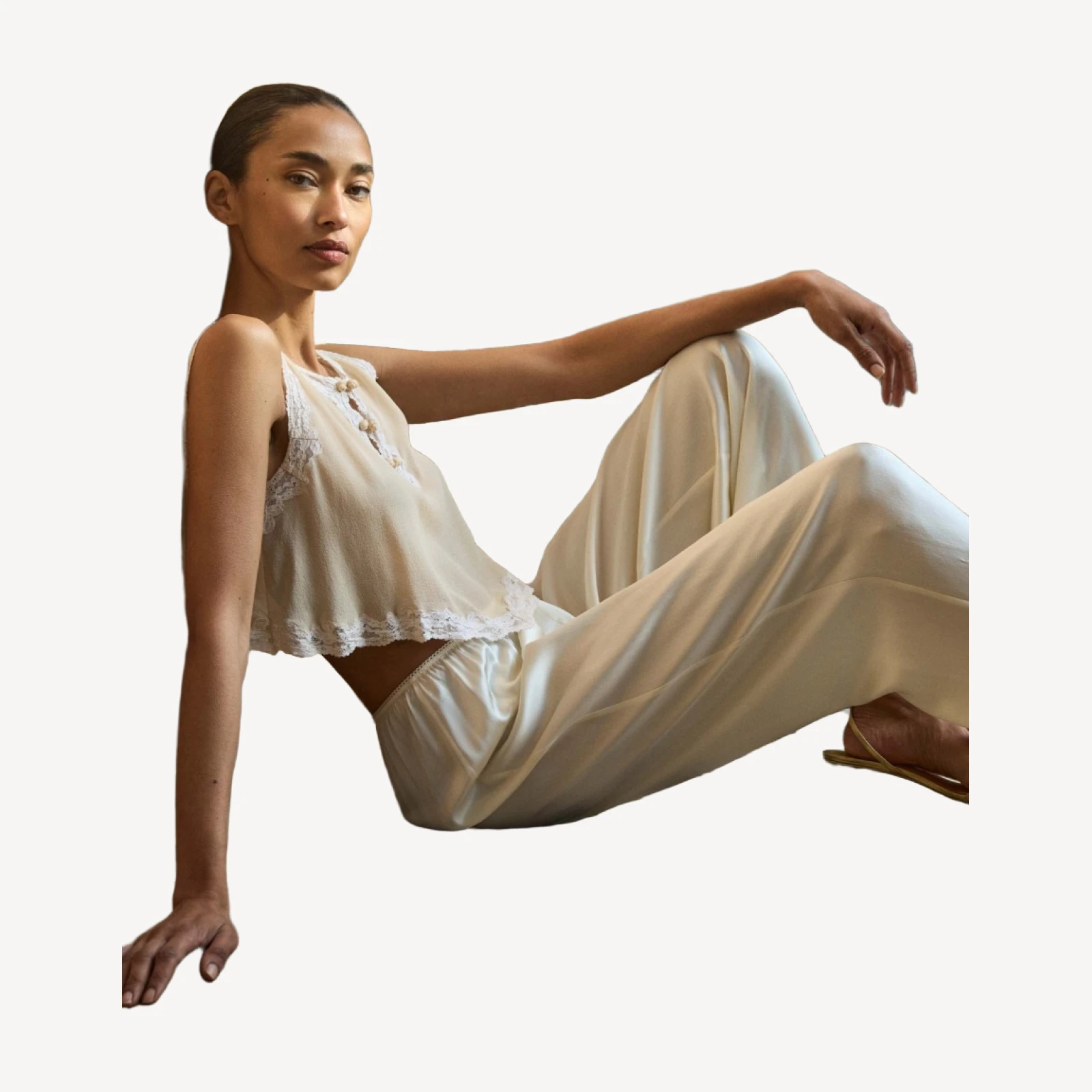 LAVON FRINGE PANT -- CANDLELIGHT