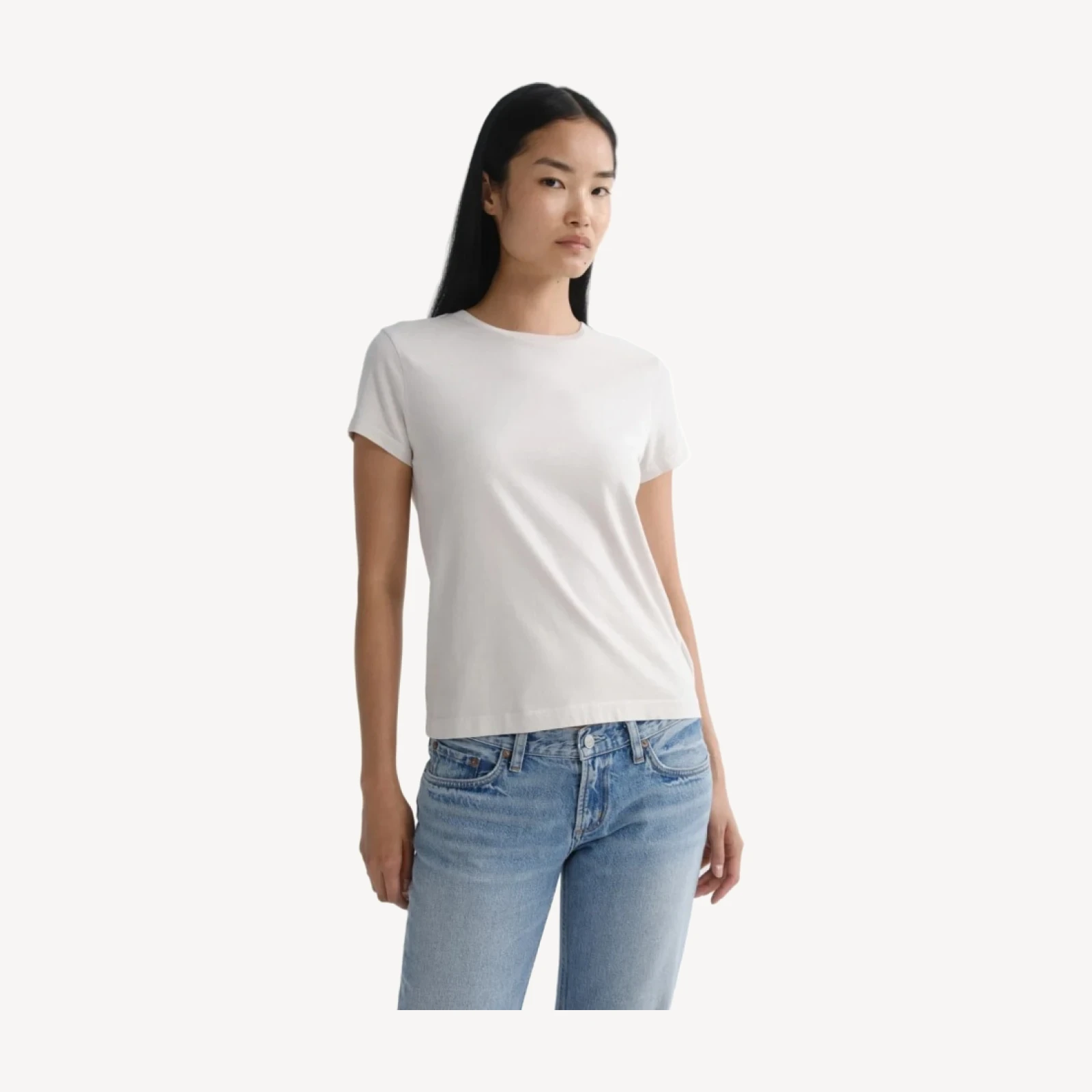 Long Line Adine Tee in Bone