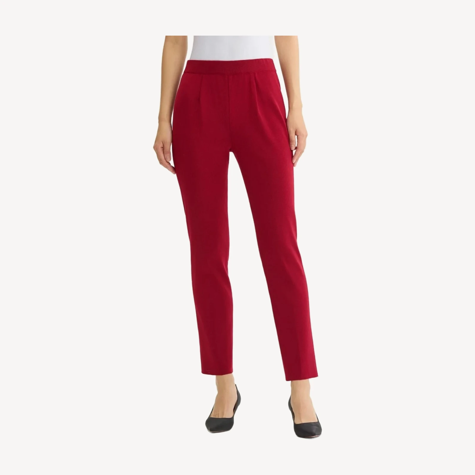 Nancy Slim Leg Mylana Knit Pant, Scarlet