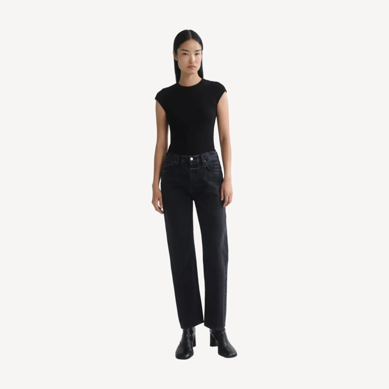 90's Pinch Waist High Rise Straight (Weightless) in Vanta