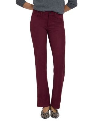 Nydj Marilyn High Rise Straight Jeans in Black
