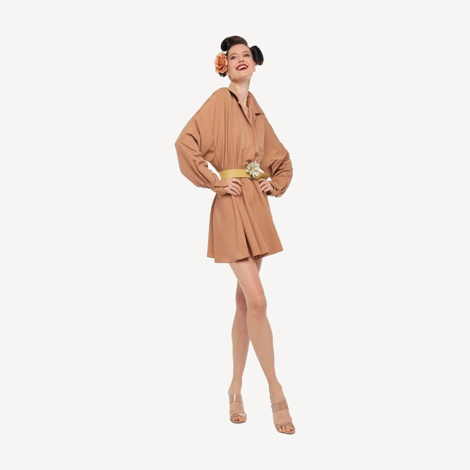 SUPER OS BF NK SHIRT FLARED MINI DRESS