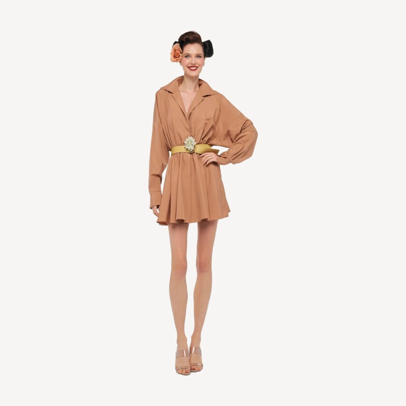 SUPER OS BF NK SHIRT FLARED MINI DRESS