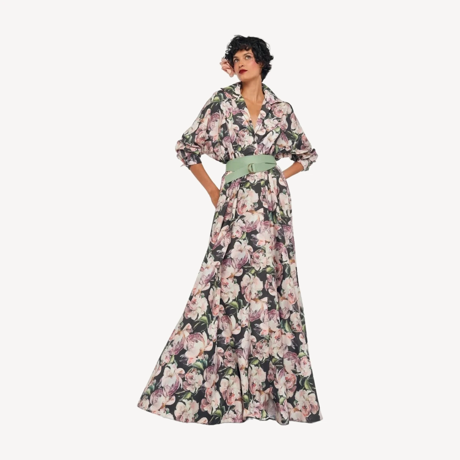 SUPER OS BF NK SHIRT FLARED GOWN