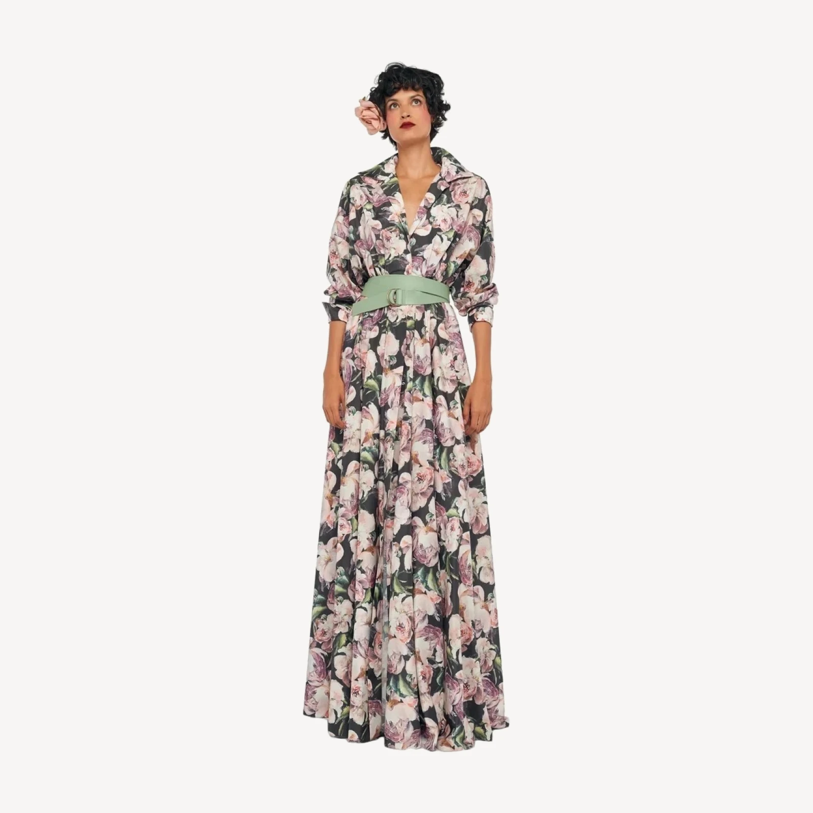 SUPER OS BF NK SHIRT FLARED GOWN