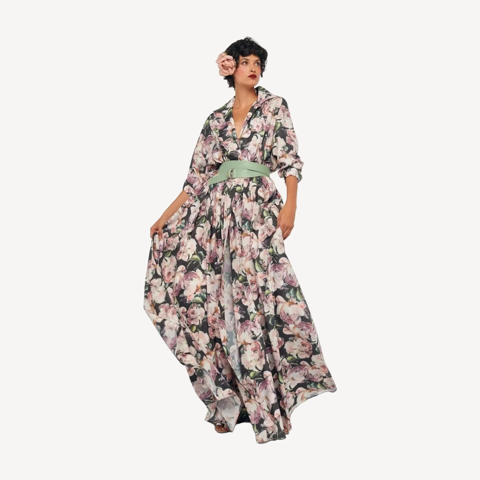 SUPER OS BF NK SHIRT FLARED GOWN