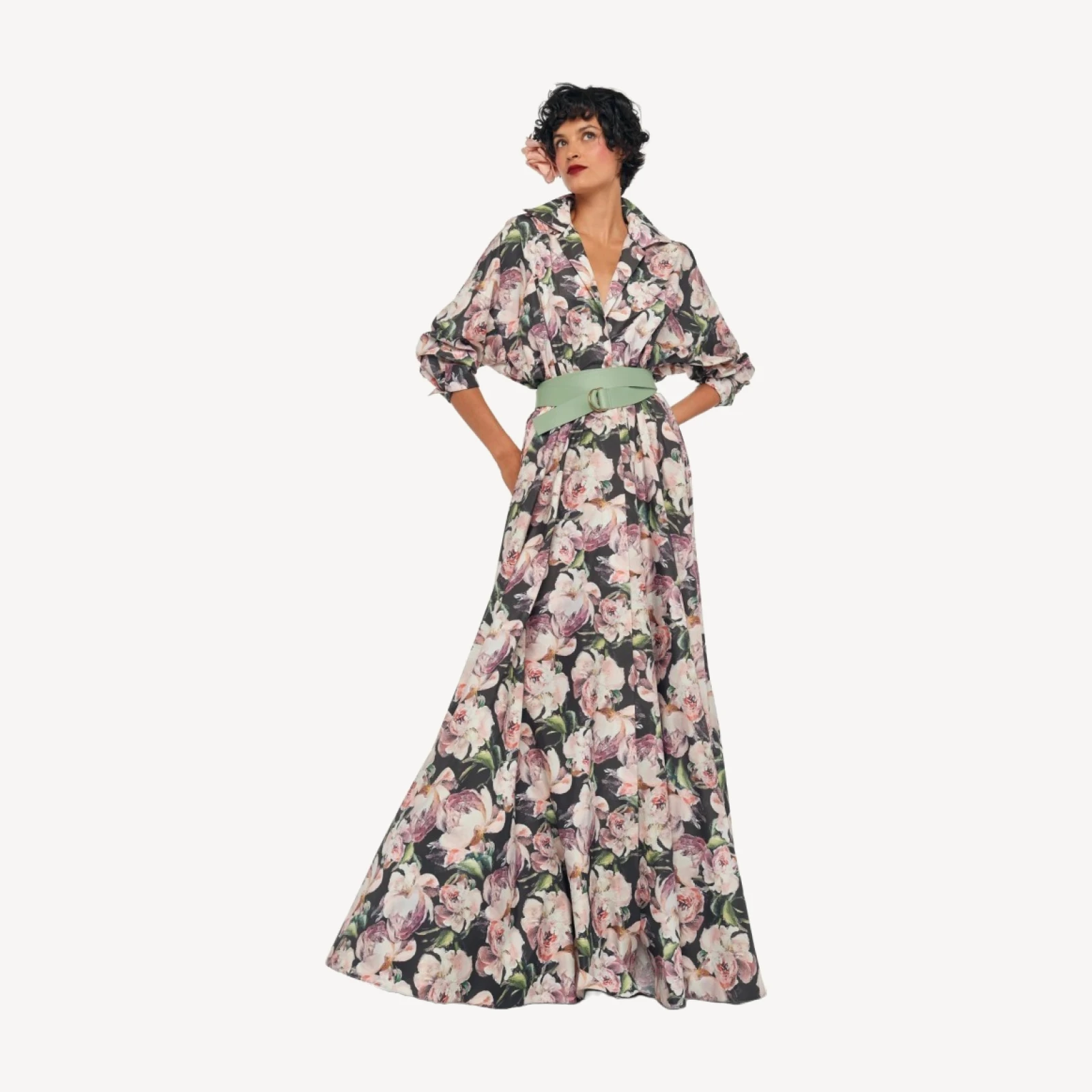 SUPER OS BF NK SHIRT FLARED GOWN