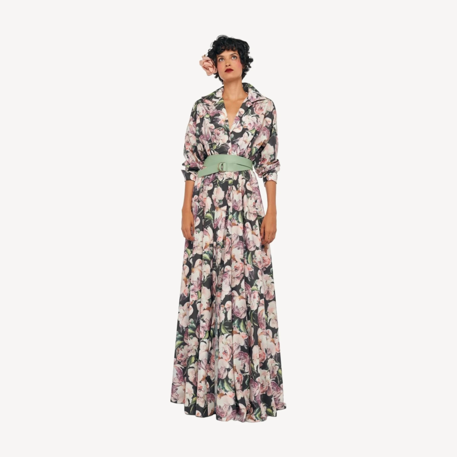 SUPER OS BF NK SHIRT FLARED GOWN