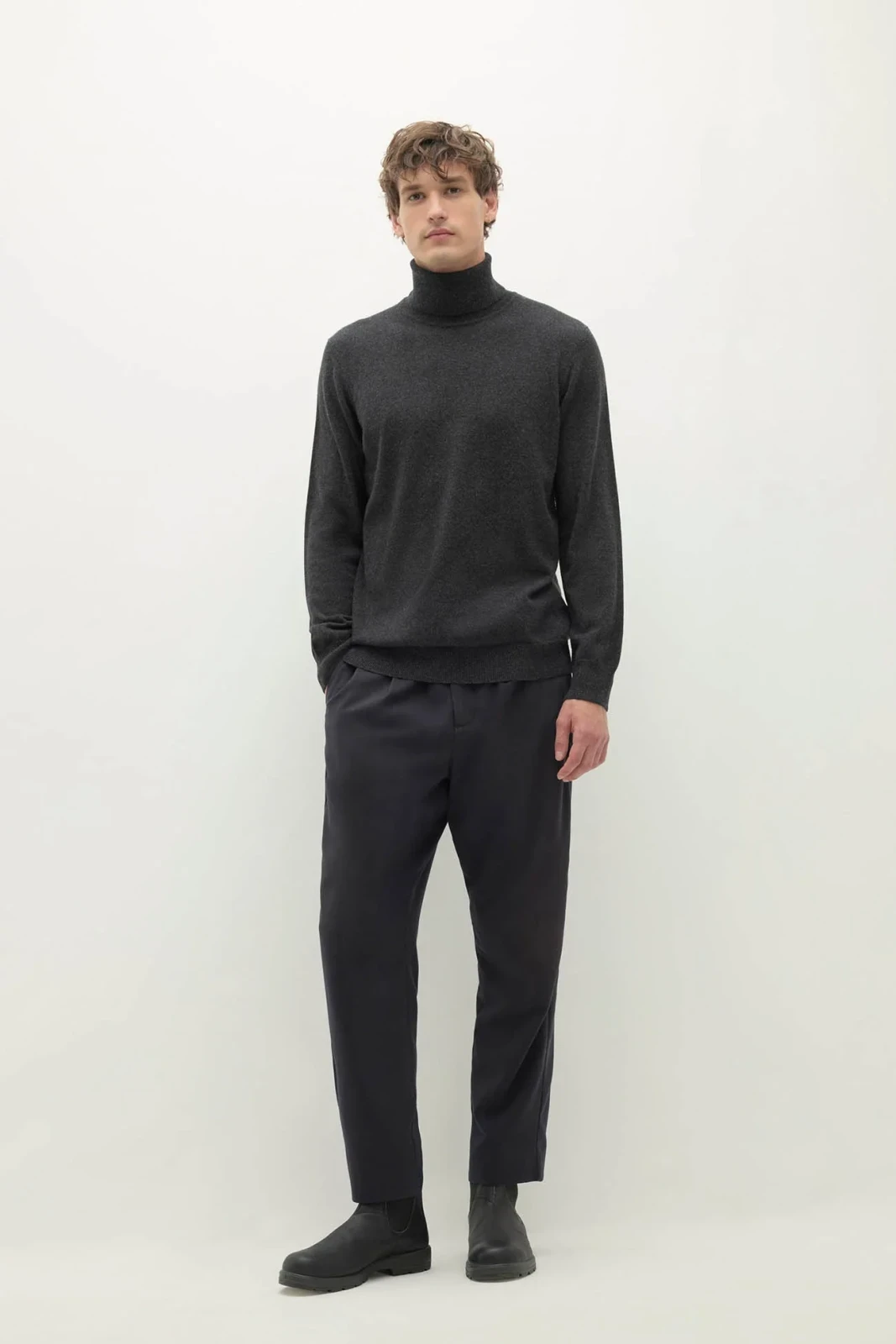 NICHOLO CASHMERE TURTLENECK - CHARCOAL