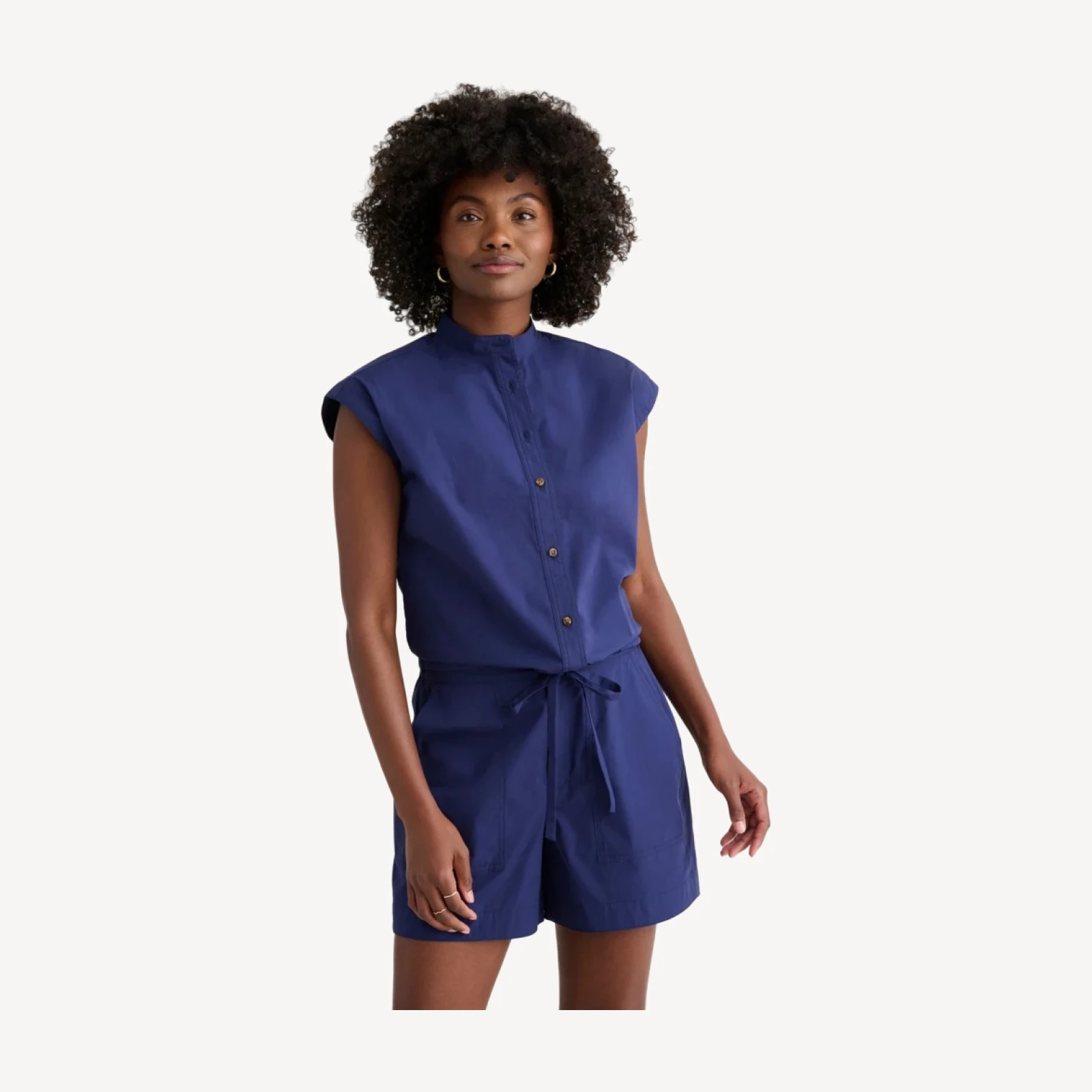Cotton Poplin Drawstring Elsa Shirt