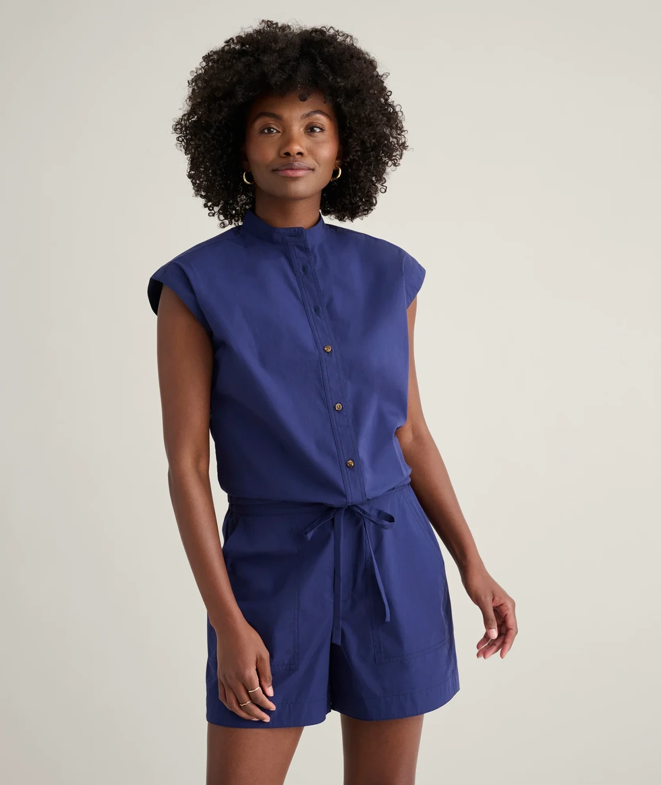 Cotton Poplin Drawstring Elsa Shirt