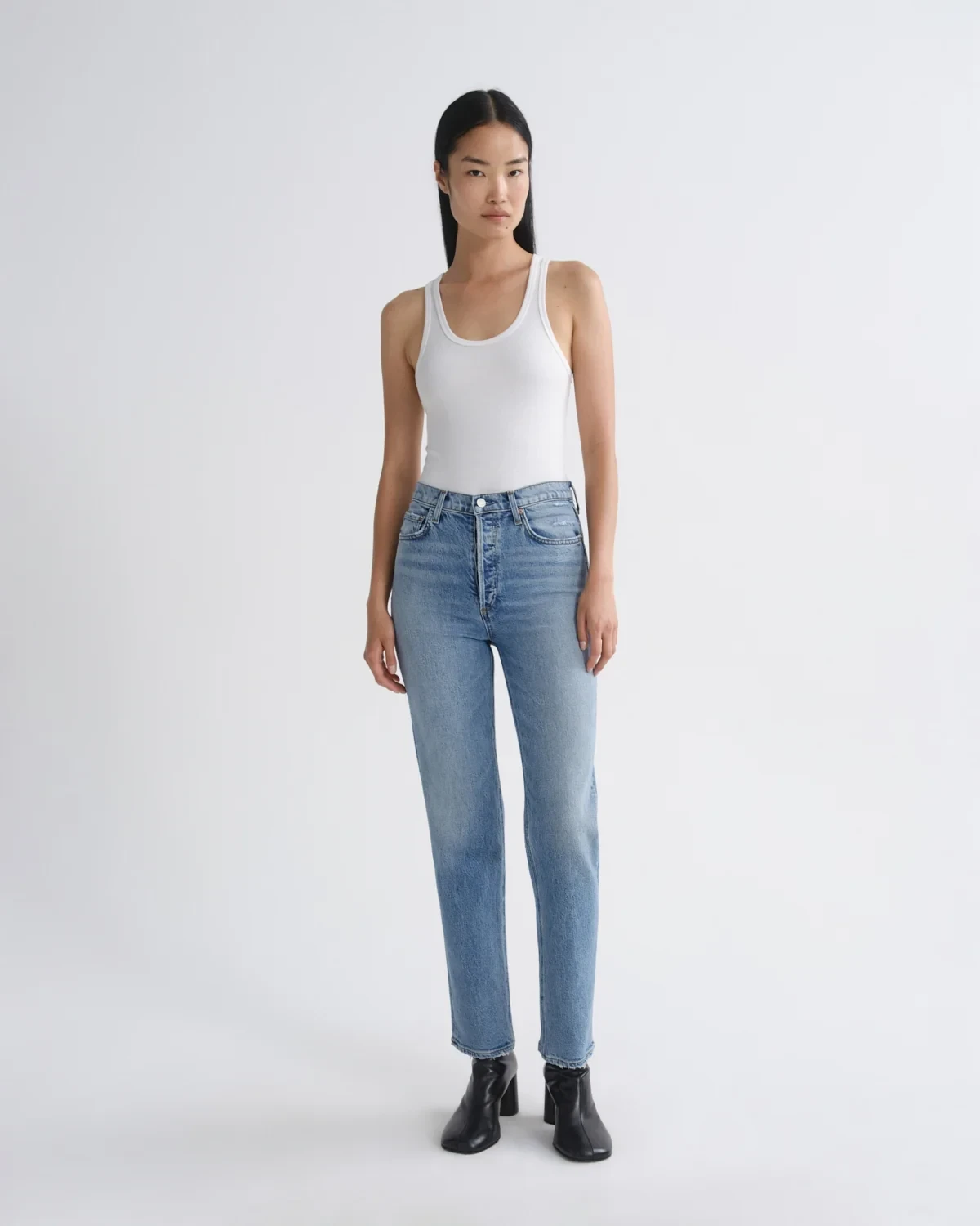 90's Pinch Waist High Rise Straight Long (Weightless Stretch) in Renew