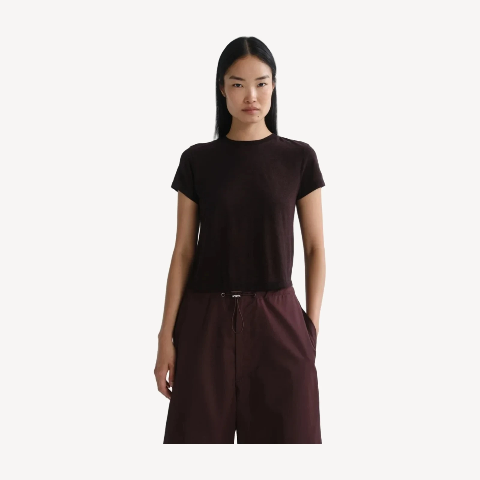 Adine Shrunken Tee (Tencel Jersey) in Ristretto