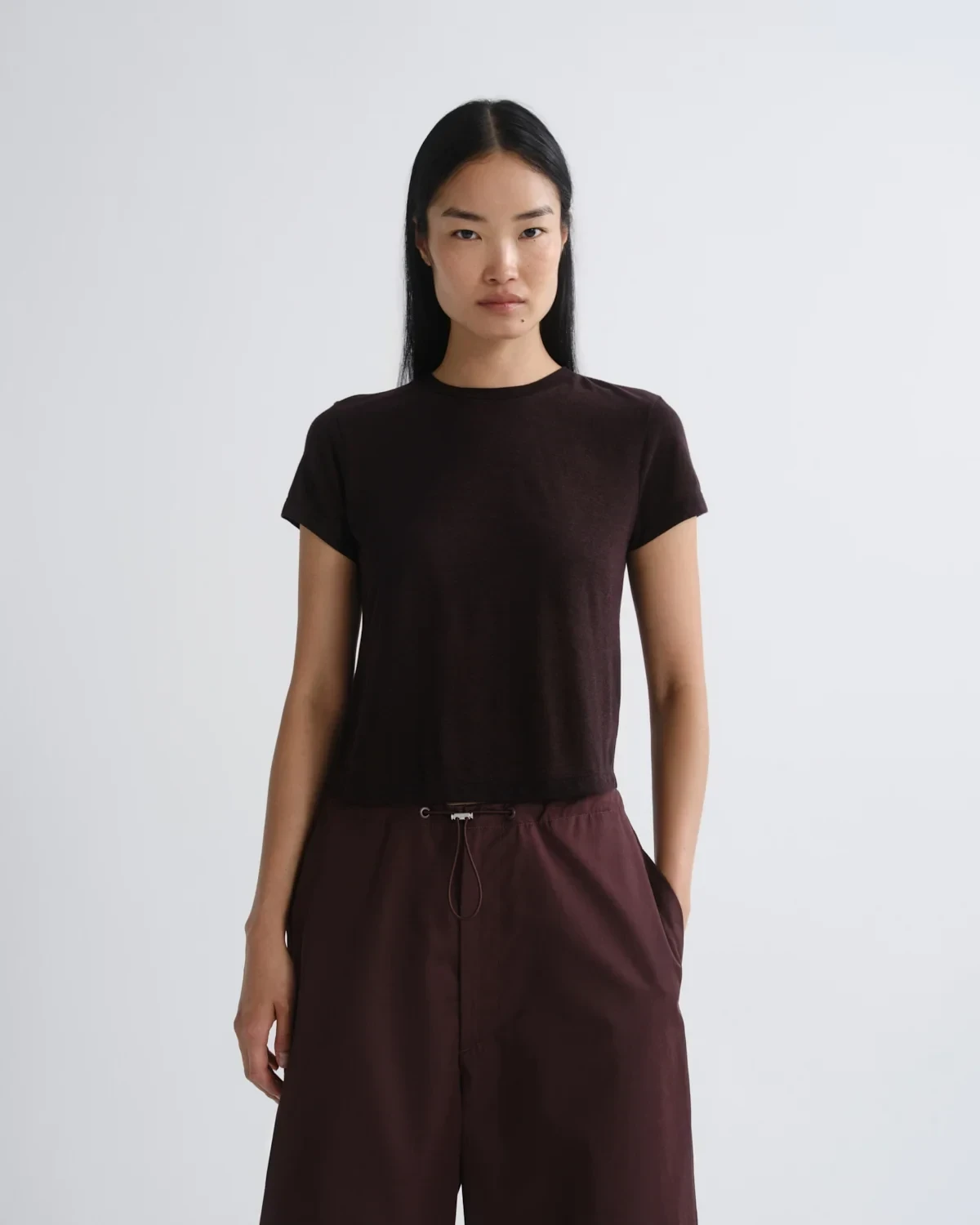 Adine Shrunken Tee (Tencel Jersey) in Ristretto