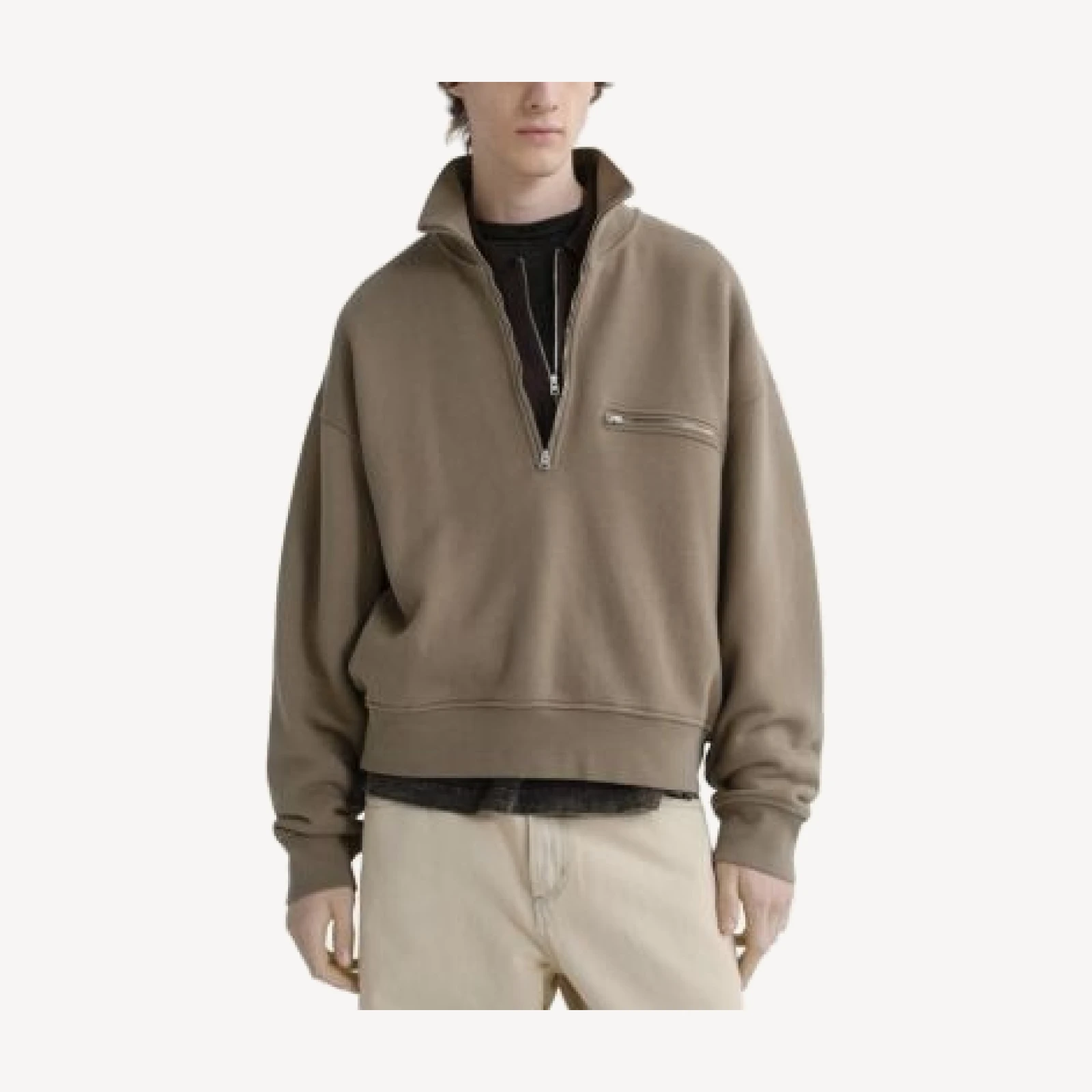 Agolde Pavilion Funnel Neck Half Zip Sweatshirt