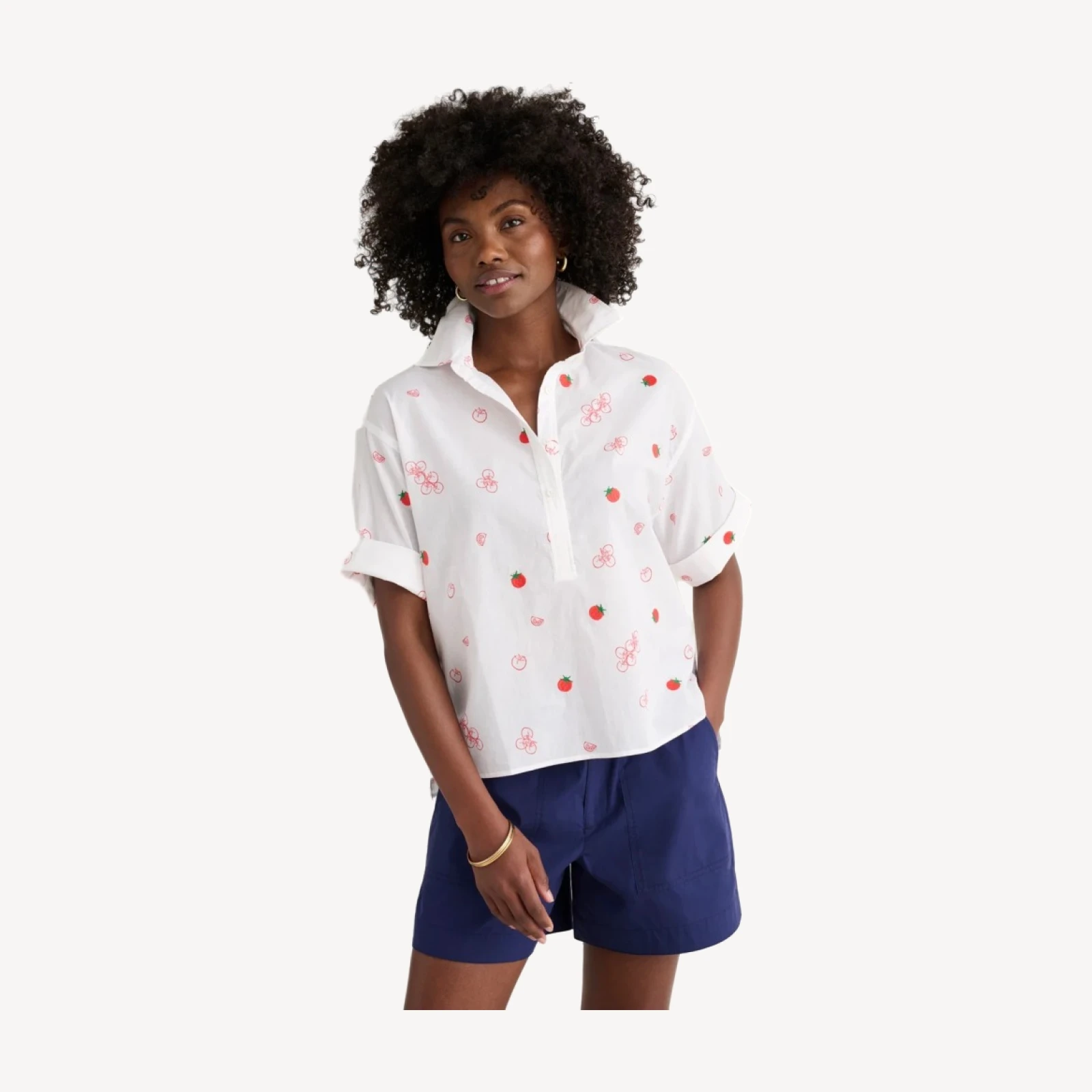 Cotton Tomato Print Chrissy Shirt