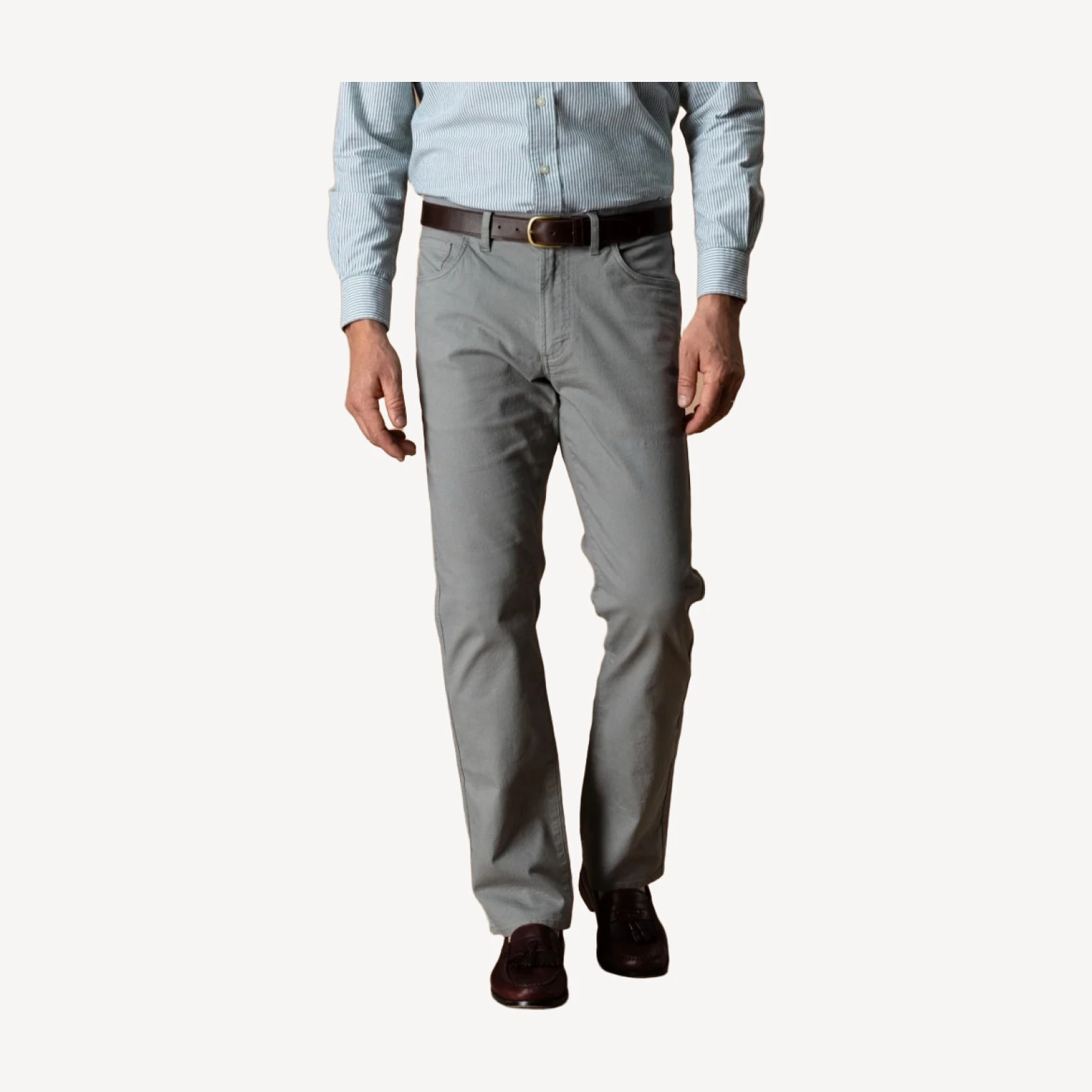 Classic Fit Pinpoint Canvas Five-Pocket - Shadow Grey