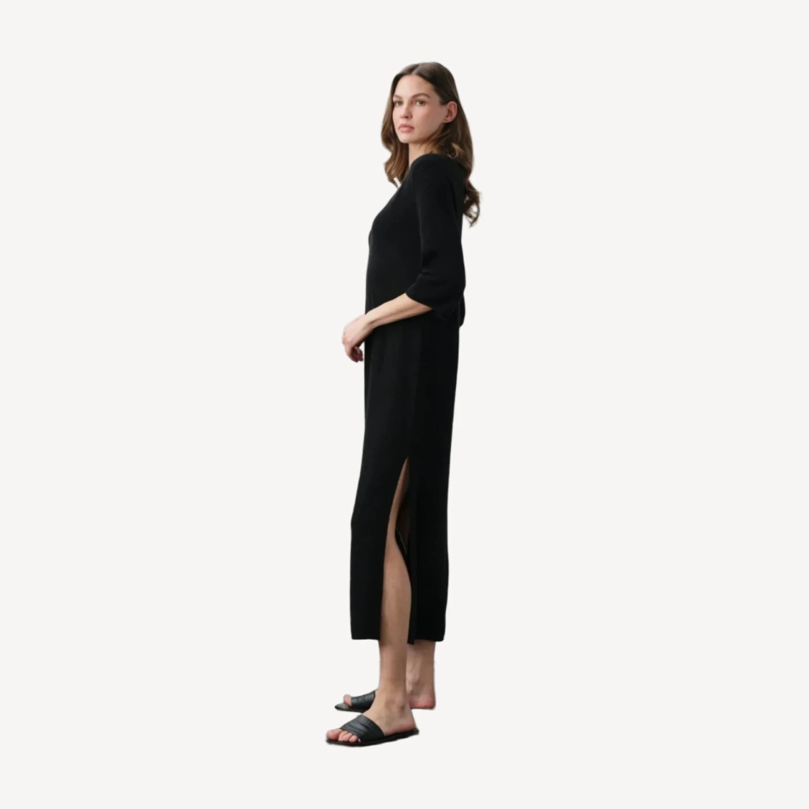 KATALINA CAFTANO IN CASHMERE LEGGERISSIMO - NERO