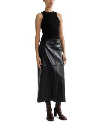 Agolde Hikson Leather Blend Midi Skirt