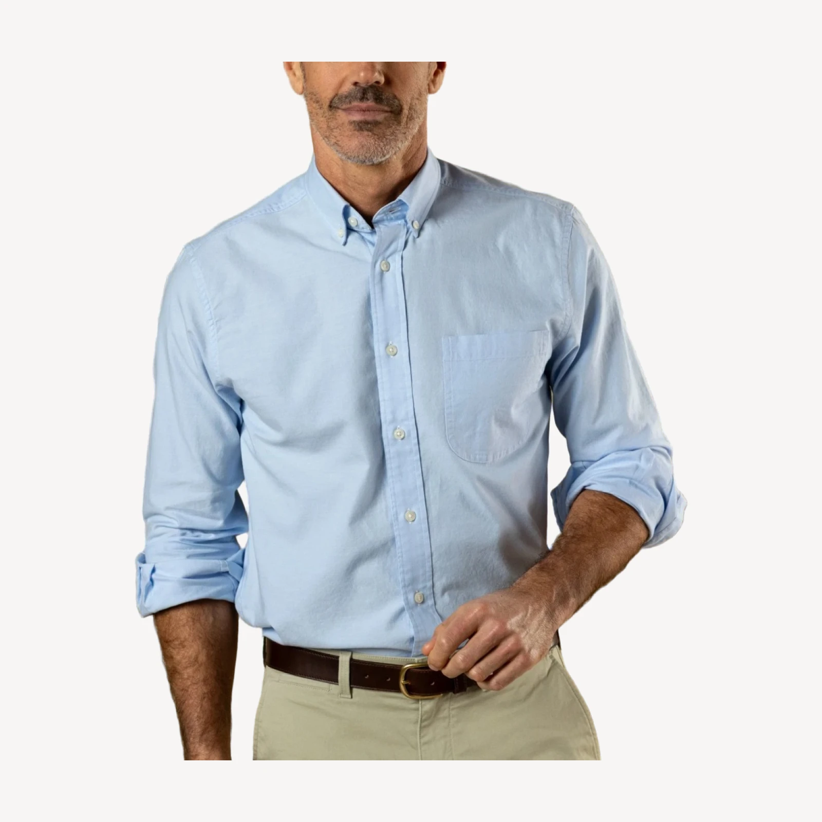 Cotton Oxford Sport Shirt - Morris Solid - Serenity Blue