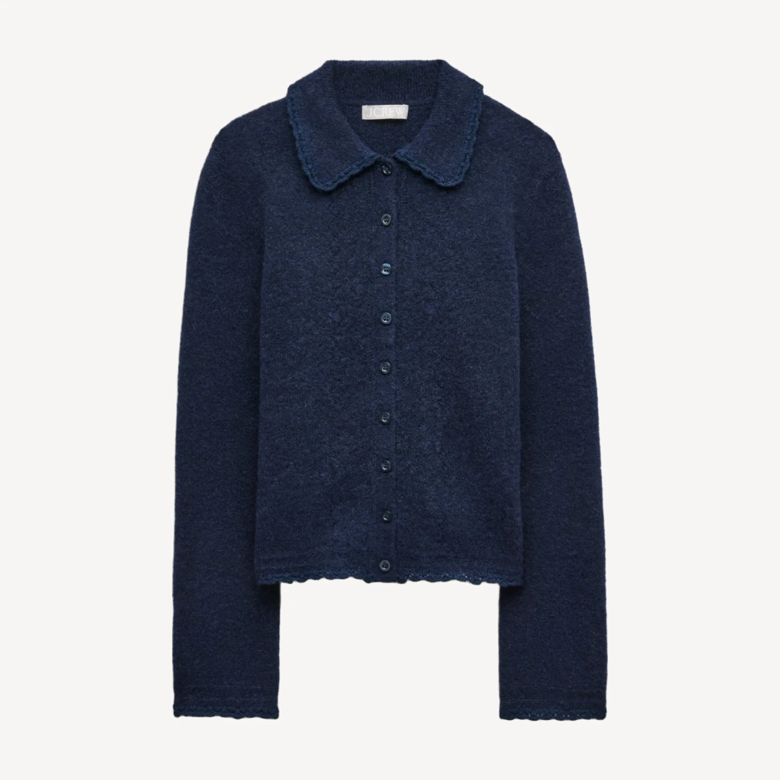 Pointelle cardigan in alpaca blend